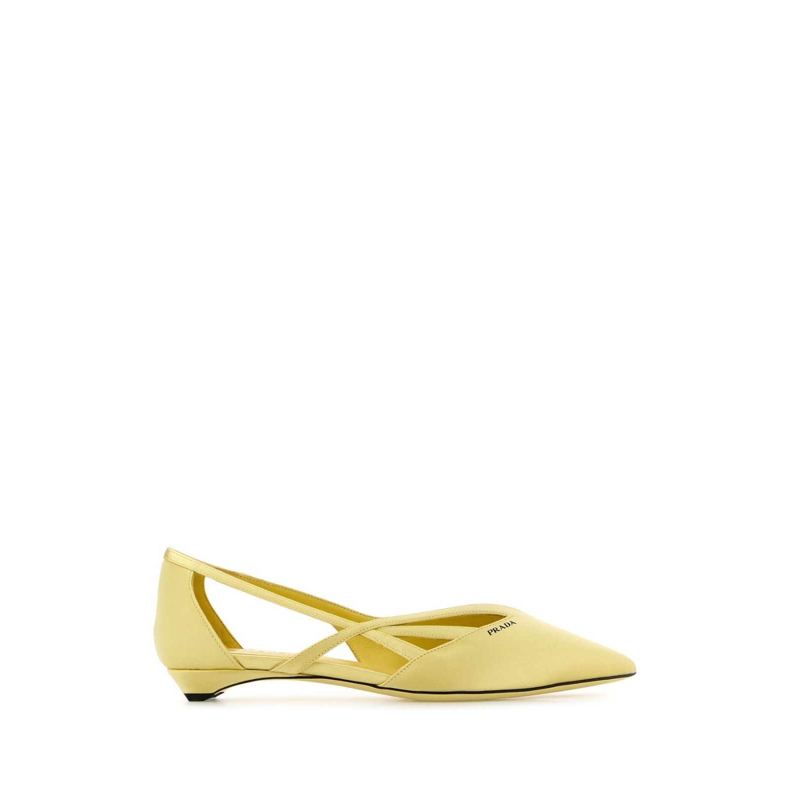 PRADA Yellow Satin Ballerina Flats New And Authentic (Women'