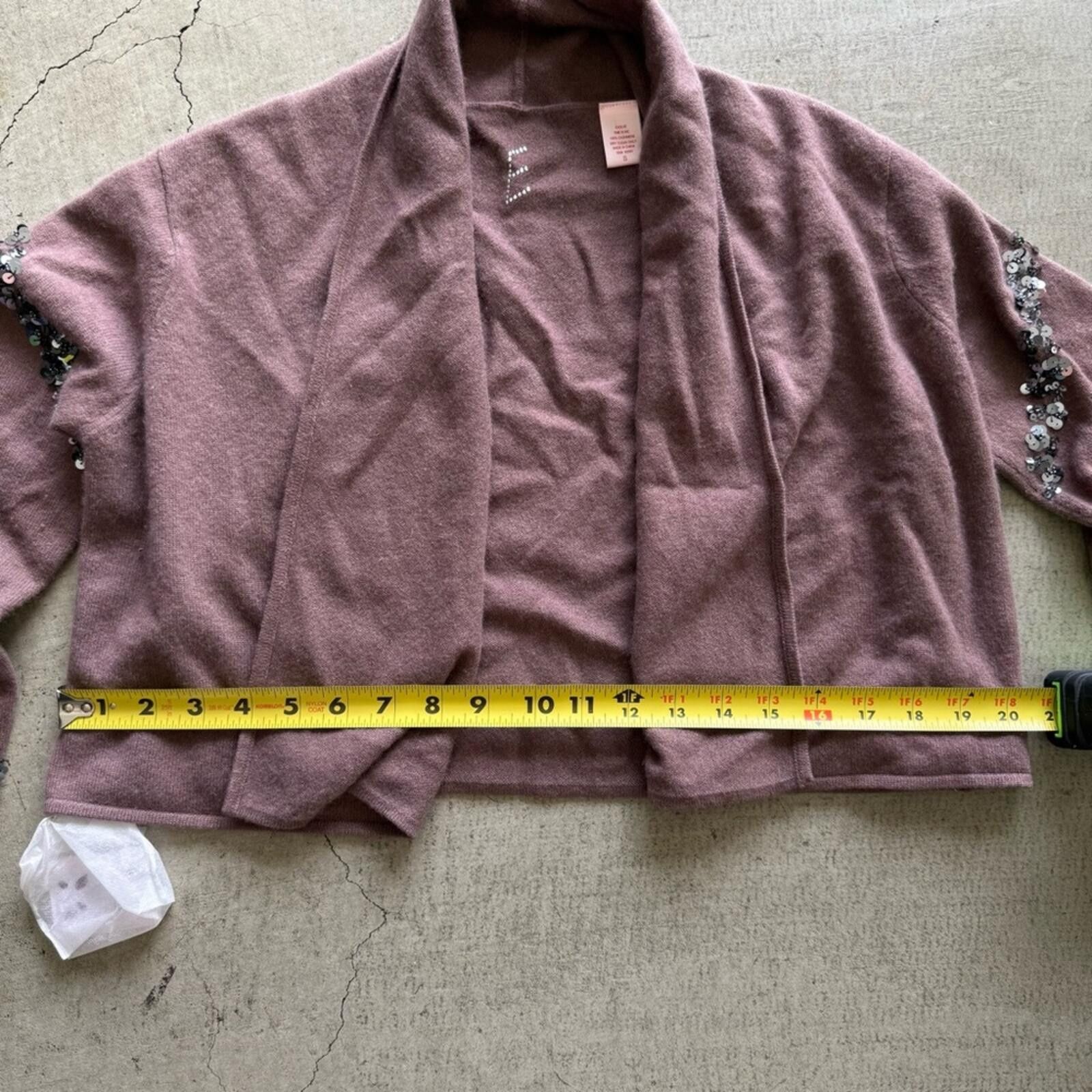 Other Evolve / Sequined Cashmere Open Front Sweater / Brown Size S / US 4 / IT 40 - 6 Thumbnail
