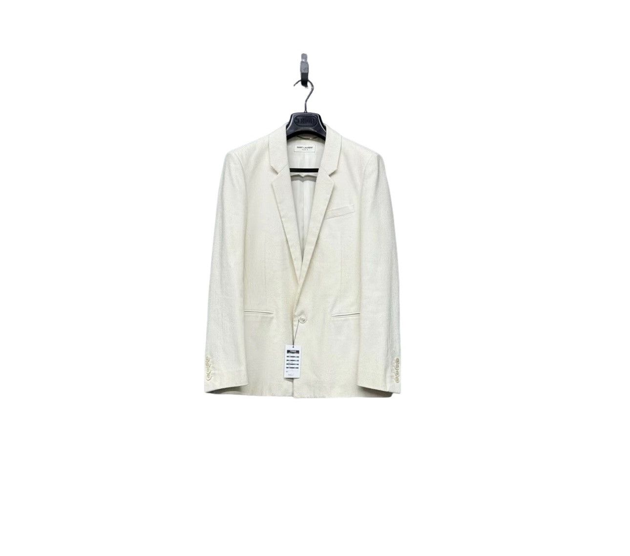 Saint Laurent Paris Saint Laurent Cream Textured Blazer Size 40R Size 40R - 1 Thumbnail