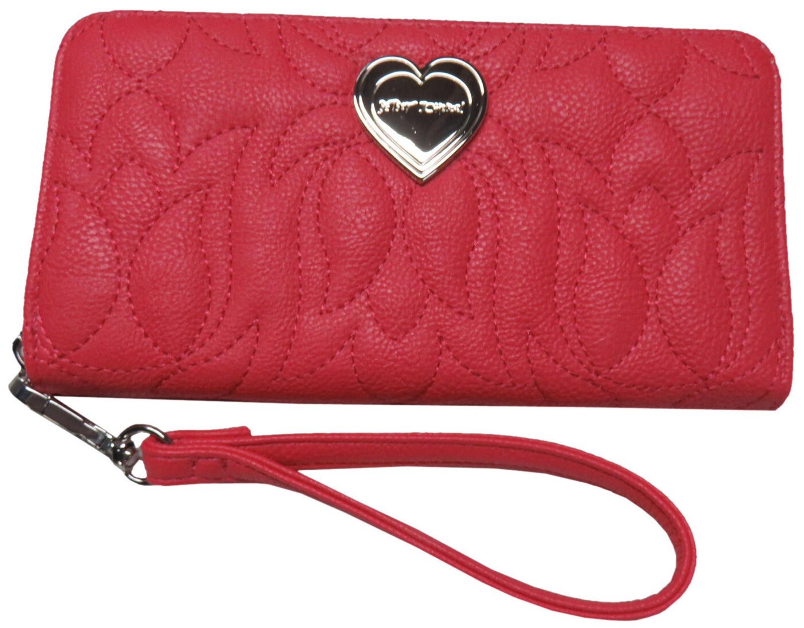 Designer Betsey Johnson Zip Around Wallet Puffy Flowers Coral Pink Size ONE SIZE - 1 Thumbnail