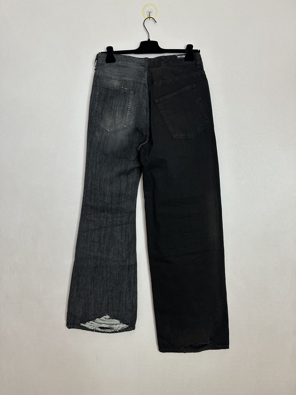 Balenciaga Balenciaga Hybrid 50 50 Split Jeans Black Gray XS Size US 30 / EU 46 - 2 Thumbnail