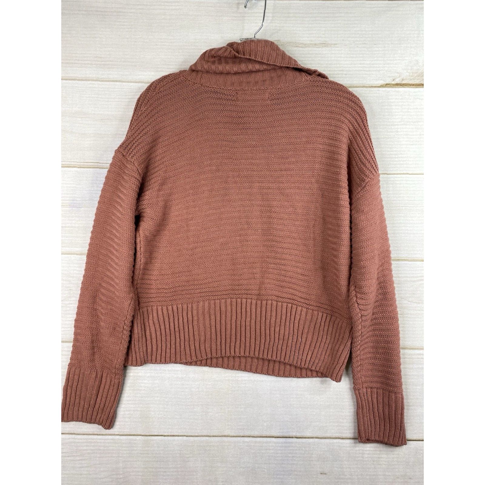 Vintage VINTAGE Pink Rose Junior Sweater M Pink Turtleneck Cable Knit Pullover Cropped NWT Size M / US 6-8 / IT 42-44 - 6 Thumbnail