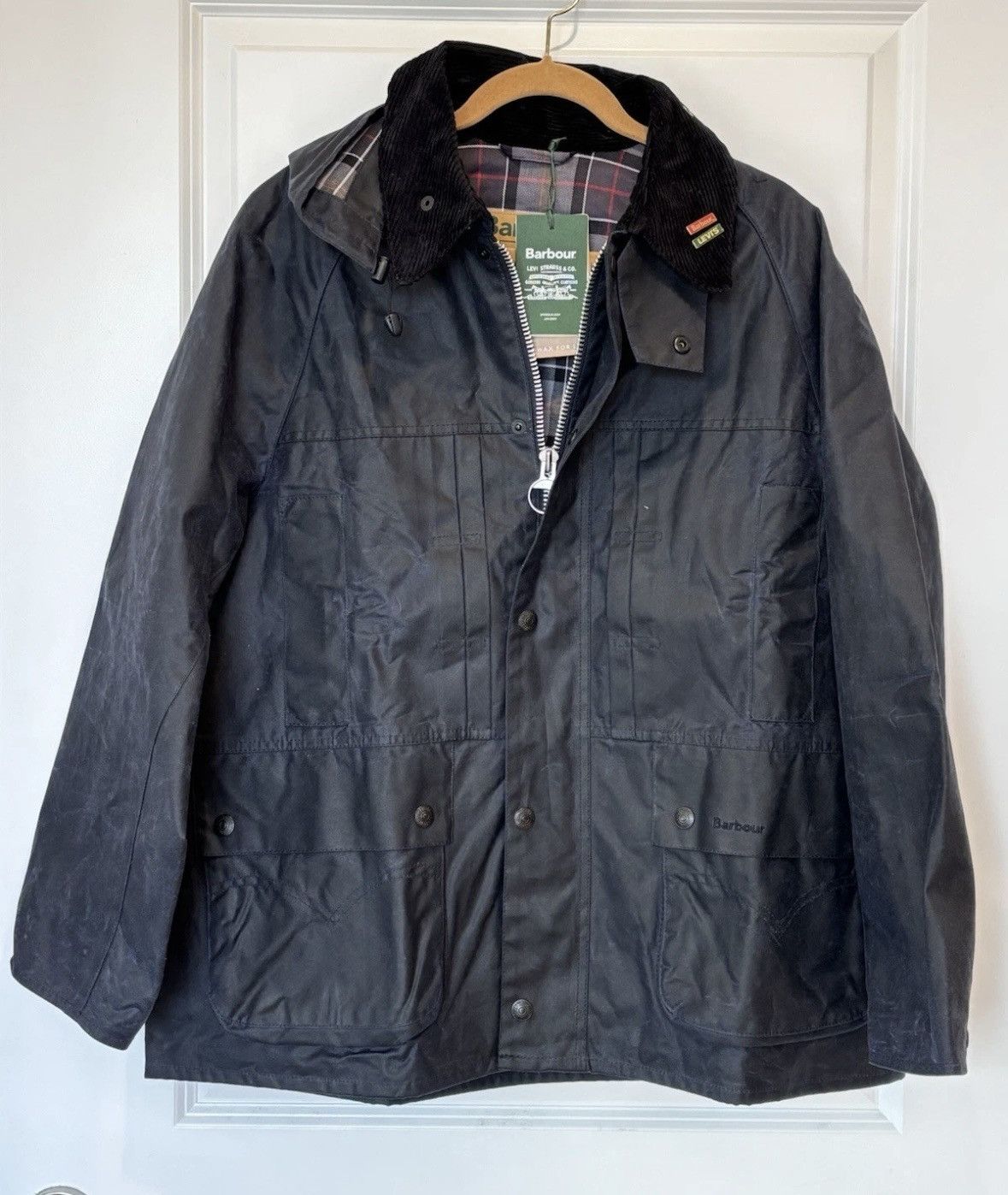 Barbour Barbour x Levi's OS Bedale Waxed Jacket L Blue Oversized Size US L / EU 52-54 / 3 - 1 Thumbnail