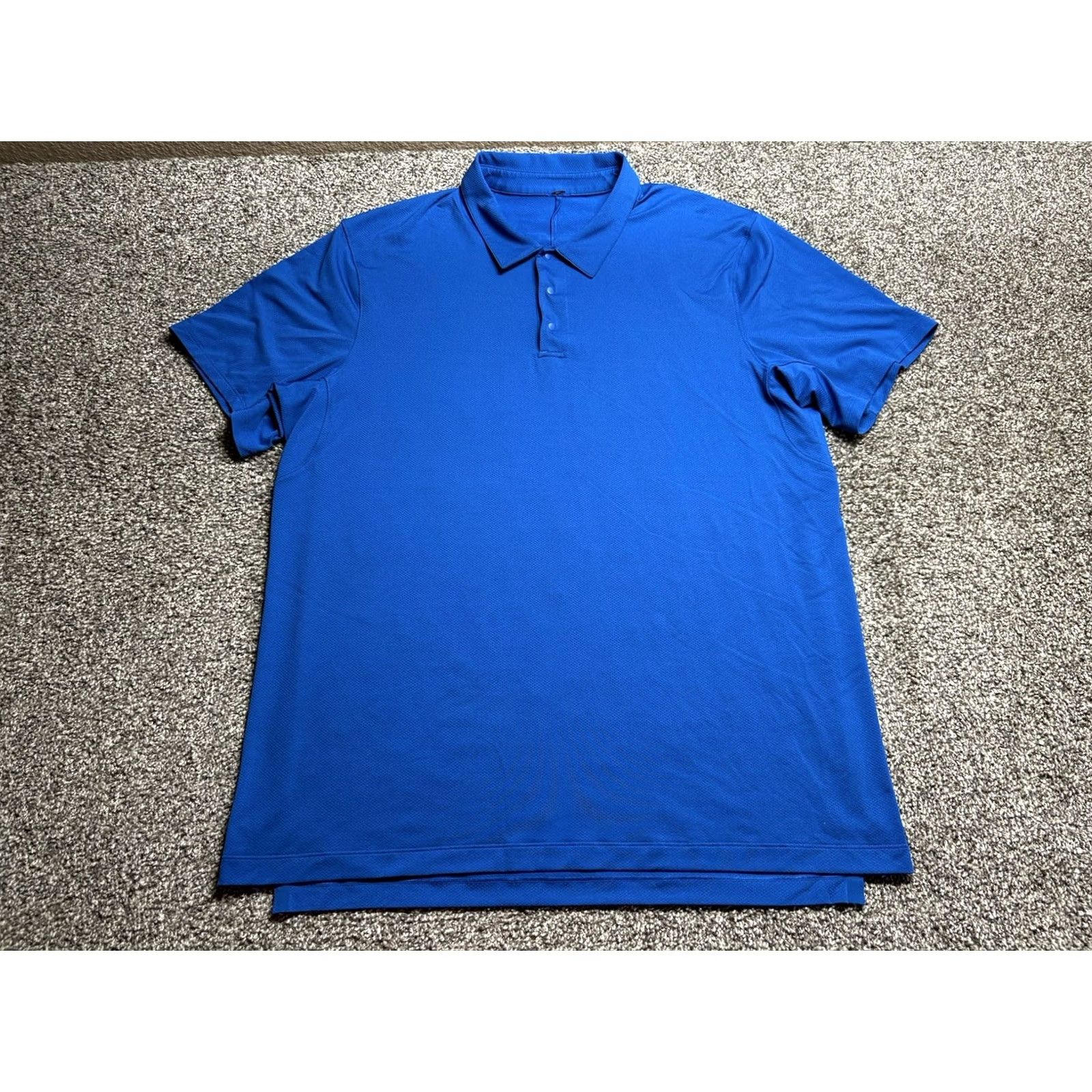 Lululemon Lululemon Polo Shirt Mens Large Blue Short Sleeve Snap Performance Textured Shirt Size US L / EU 52-54 / 3 - 2 Thumbnail