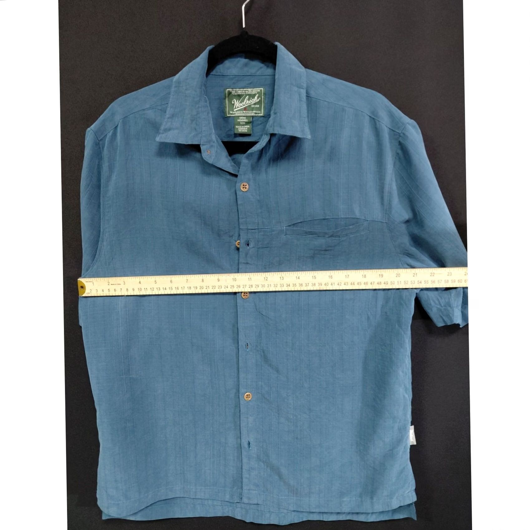 Vintage Woolrich Button-Up Shirt Short Sleeve Men Blue Solid M Regular Size Shirt Size US M / EU 48-50 / 2 - 5 Thumbnail