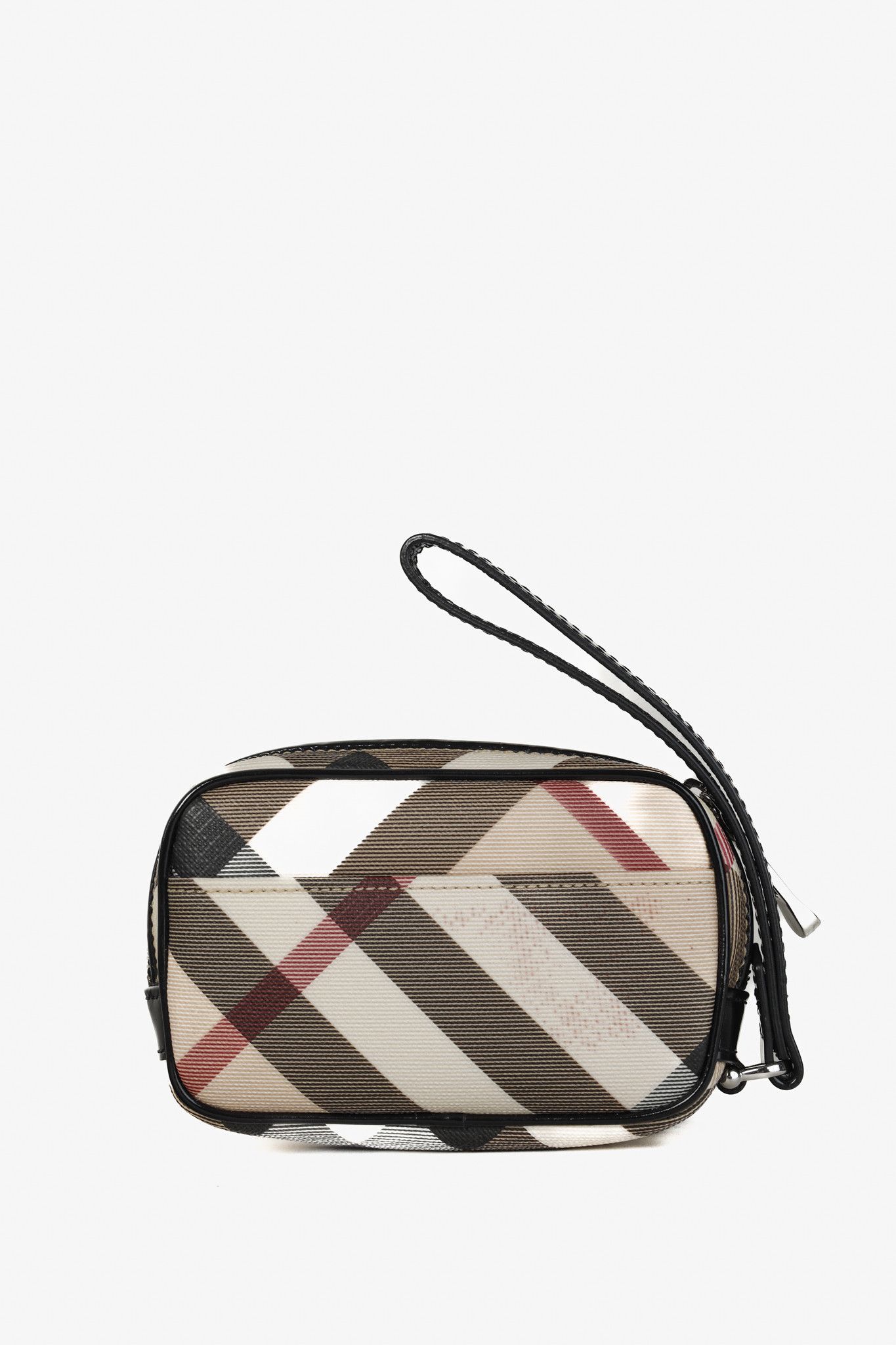 Burberry Burberry Black Patent Trim Nova Check Camera Pouch Wristlet Size ONE SIZE - 3 Thumbnail