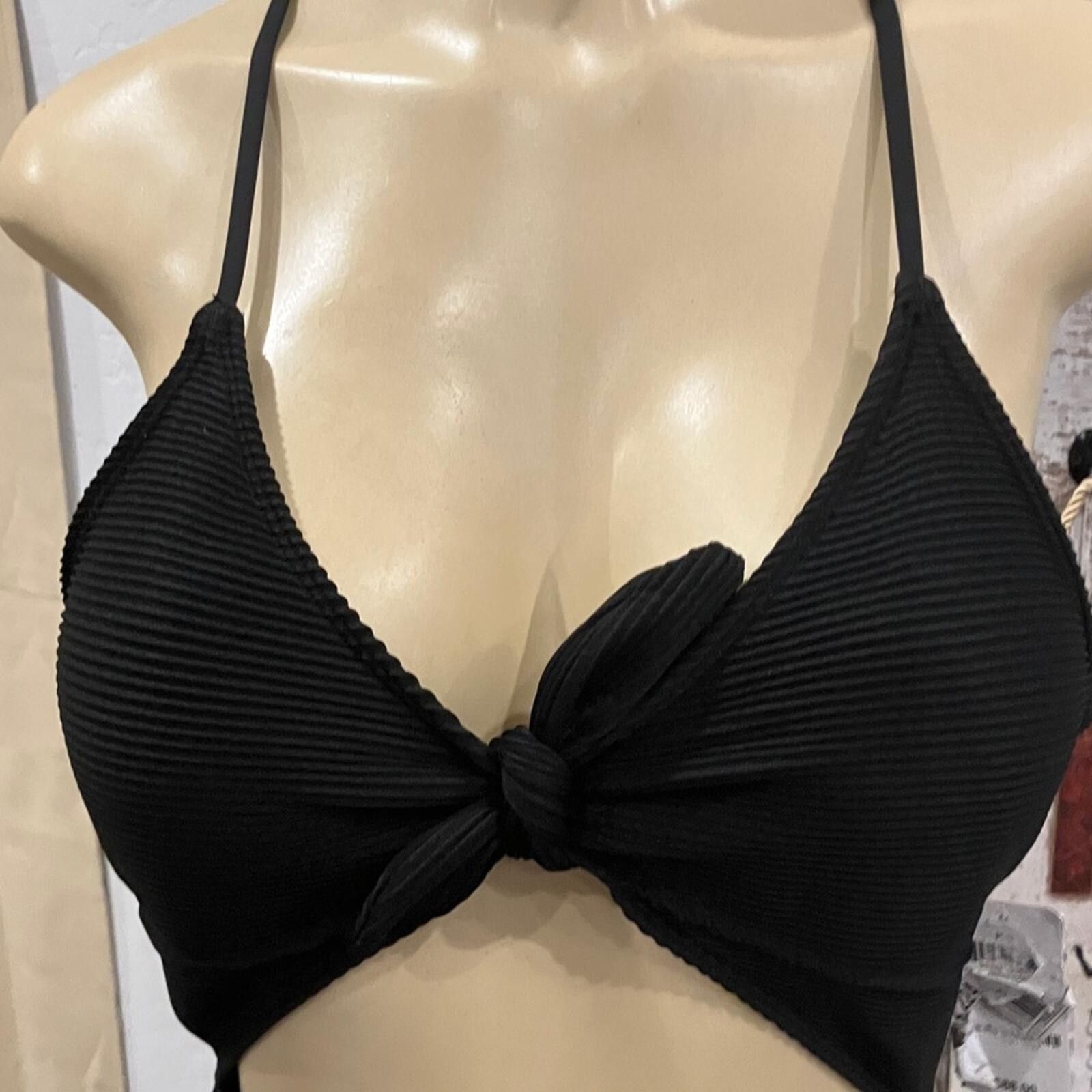 Bar III NWT Bar III Black One-Piece Cutout Swimsuit with Front Knot Size ONE SIZE - 4 Thumbnail