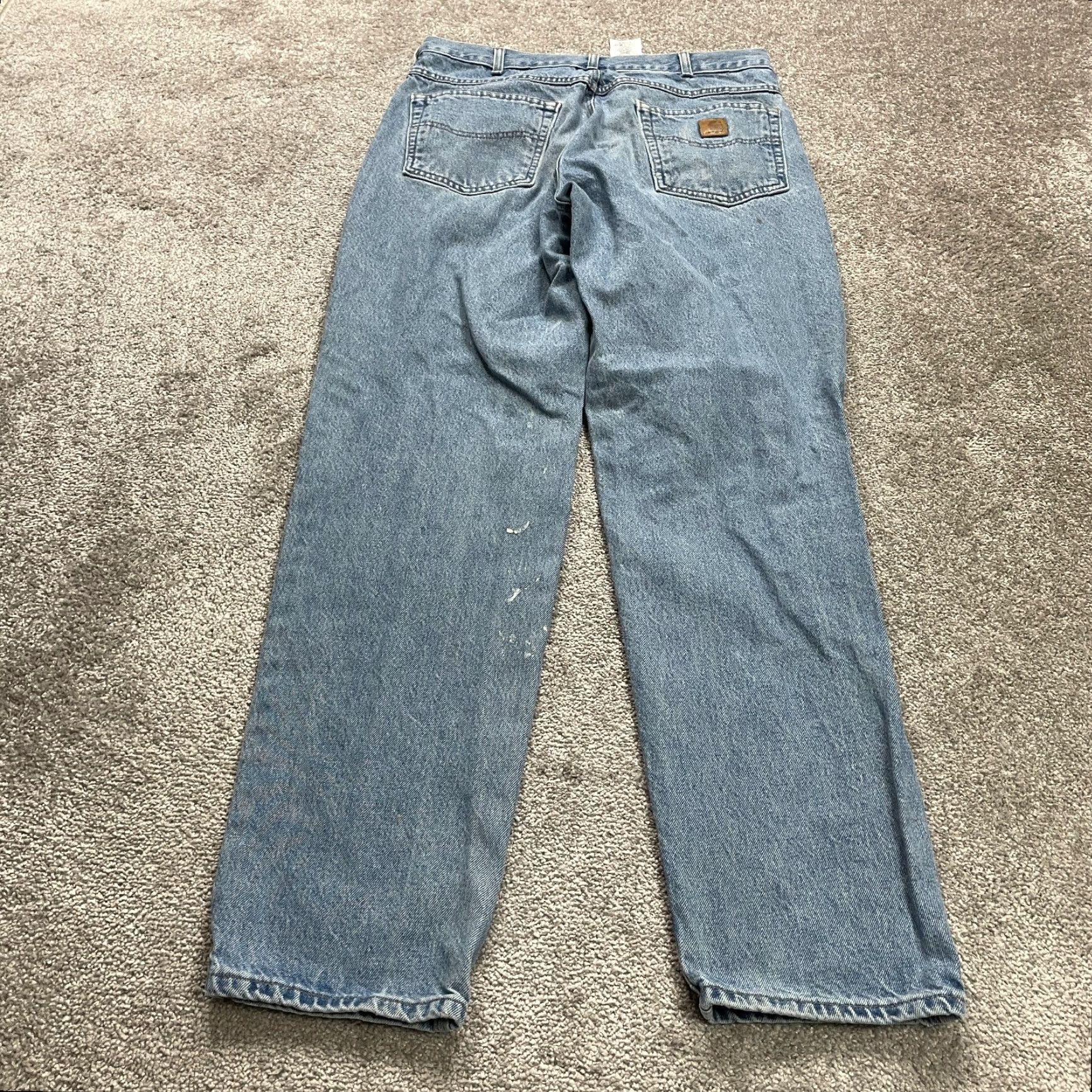 Carhartt Carhartt Relaxed Fit Denim Jeans Mens 35x33 Blue Medium Wash Straight Leg Casual Size US 35 - 7 Thumbnail