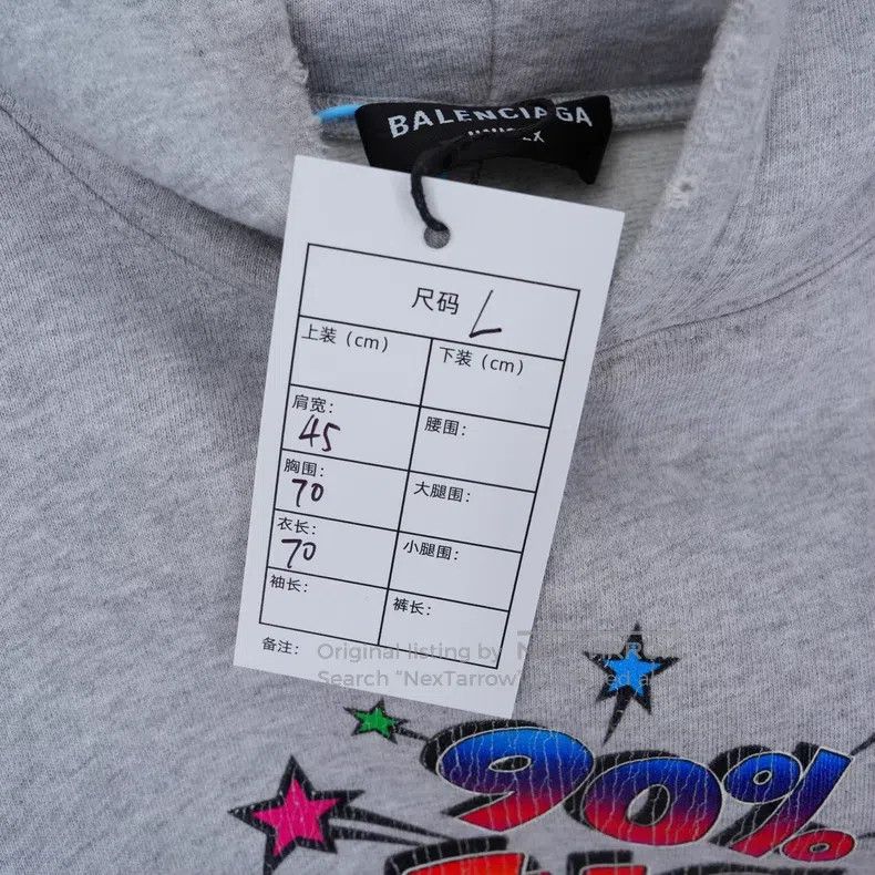 Balenciaga Rainbow Graffiti Logo Distressed Hoodie