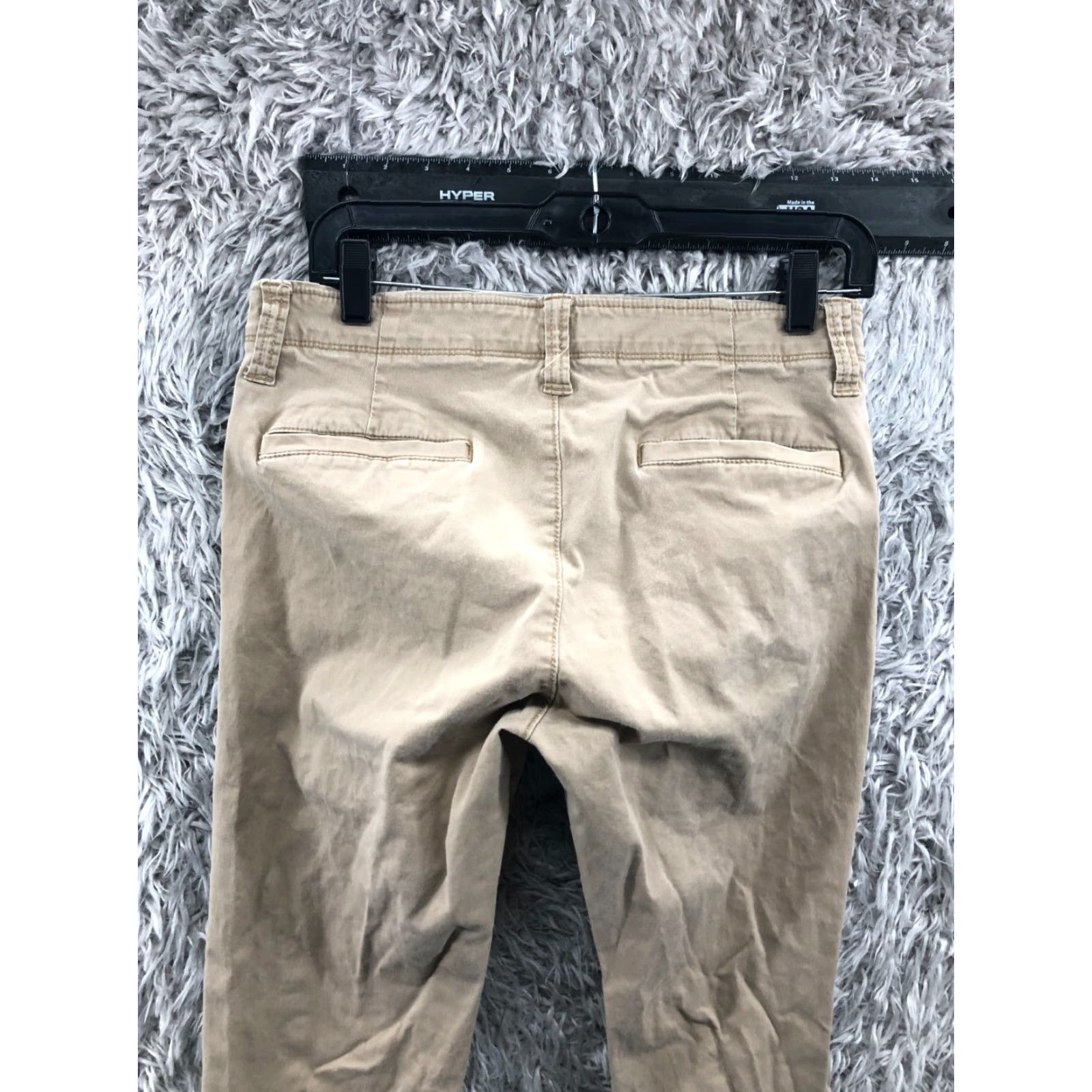 Lee Lee L231 Chino Pants Mens 30x32 Beige Slim Tapered 5-Pocket Flat Front Nylon Cotton Blend Logo Size US 30 / EU 46 - 6 Thumbnail