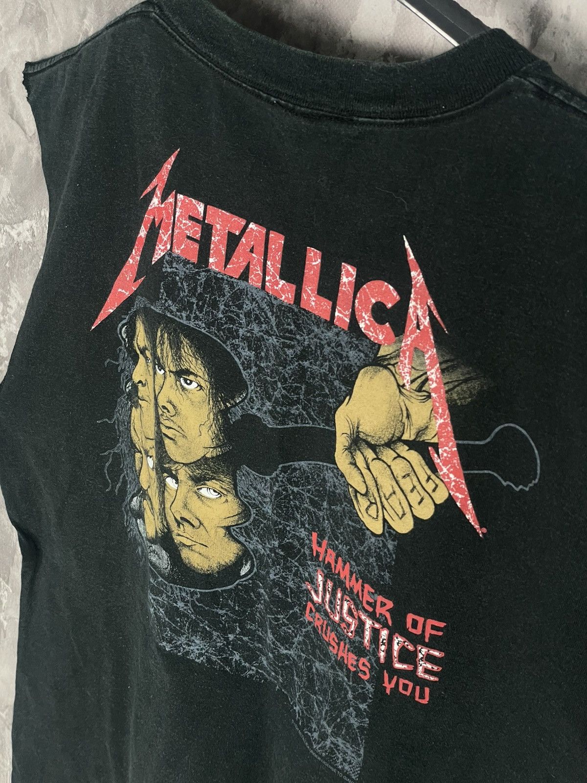 Band Tees × Metallica Metallica Hammer of Justice Crushes You 94s T-Shirt L Faded Size US L / EU 52-54 / 3 - 10 Thumbnail