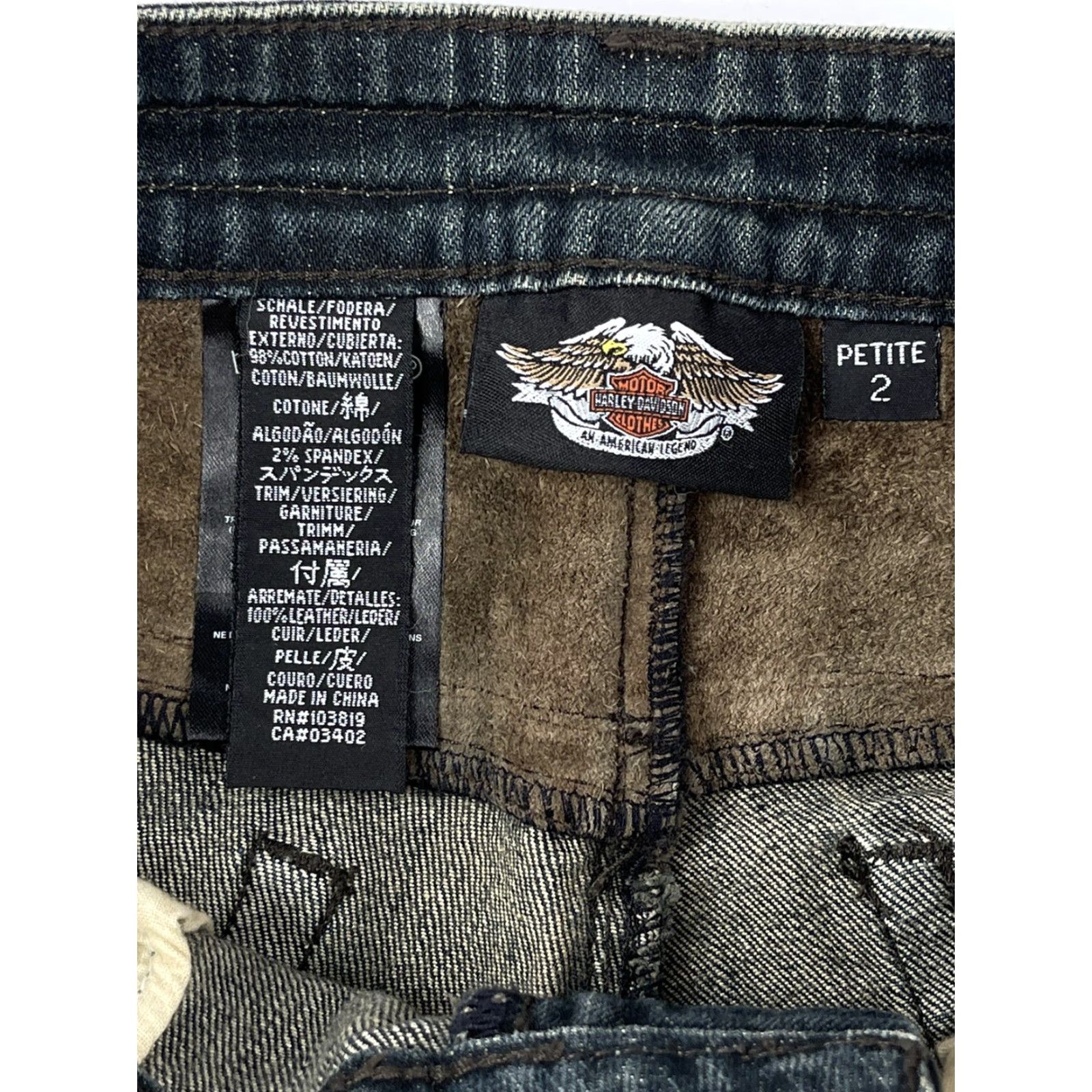 Harley Davidson Harley-Davidson Womens Jeans Flare Denim Biker Riding Motorcycle Sz 2 Petite HD Size 26" / US 2 / IT 38 - 2 Thumbnail