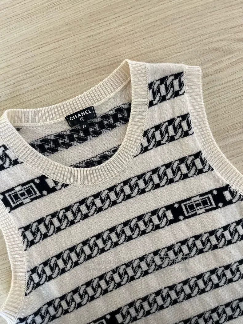 Chanel Chanel Chain striped vest Size XS / US 0-2 / IT 36-38 - 4 Thumbnail