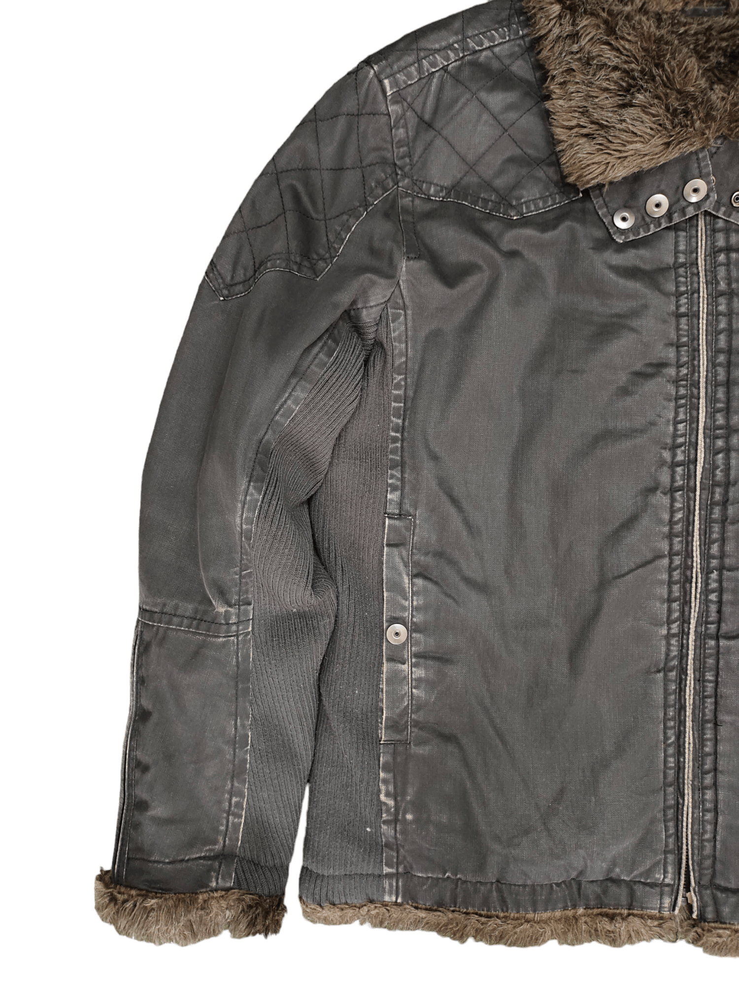 Chevignon Chevignon Waxed Faux Fur Zip Jacket Ifsixwanine lgb Style Size US L / EU 52-54 / 3 - 5 Thumbnail