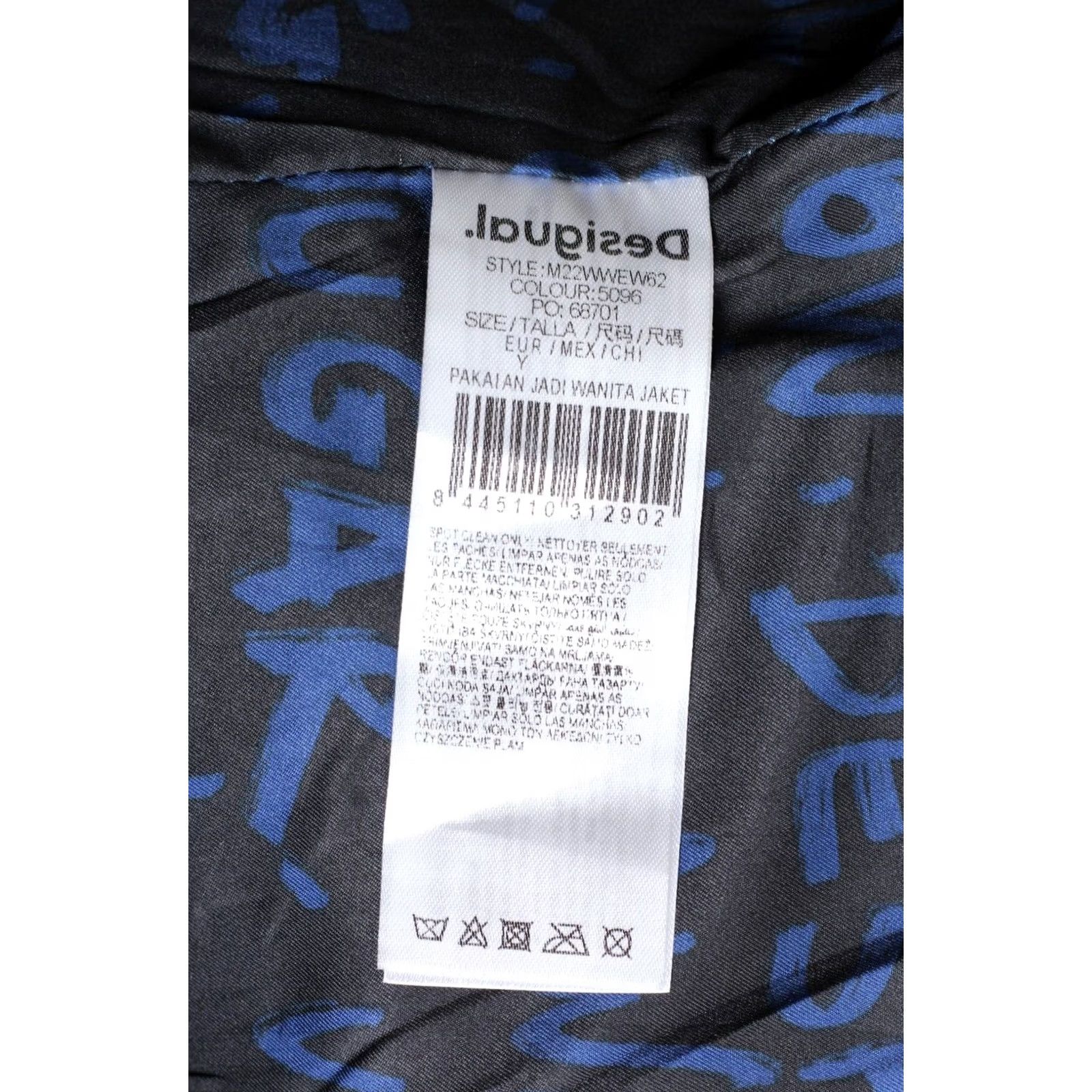 Desigual DESIGUAL Las Vegas Faux Leather Jacket Women M BLUE Logo Contemporary Jacket, Casual, Travel Womens, Regular Fit, Short Length Size M / US 6-8 / IT 42-44 - 5 Thumbnail