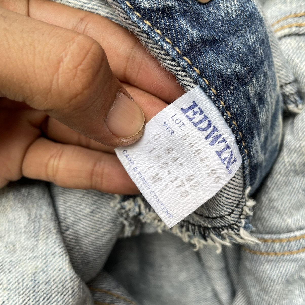 Vintage 💥Vintage Edwin Stone Wash Acid Wash Trucker Denim Jacket Size US M / EU 48-50 / 2 - 12 Thumbnail