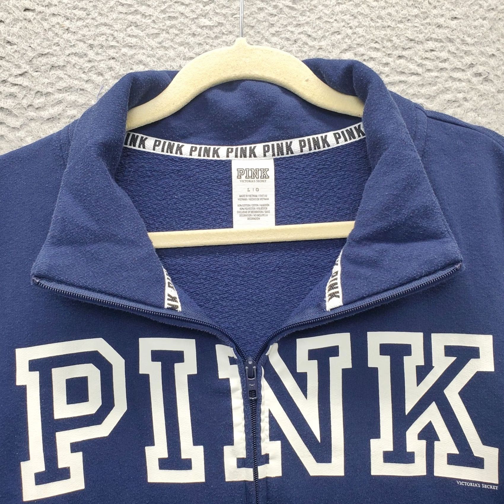Victoria's Secret PINK Victoria's Secret Sweatshirt Womens L Blue Long Sleeve 1/4 Zip Sweatshirt Size L / US 10 / IT 46 - 3 Thumbnail