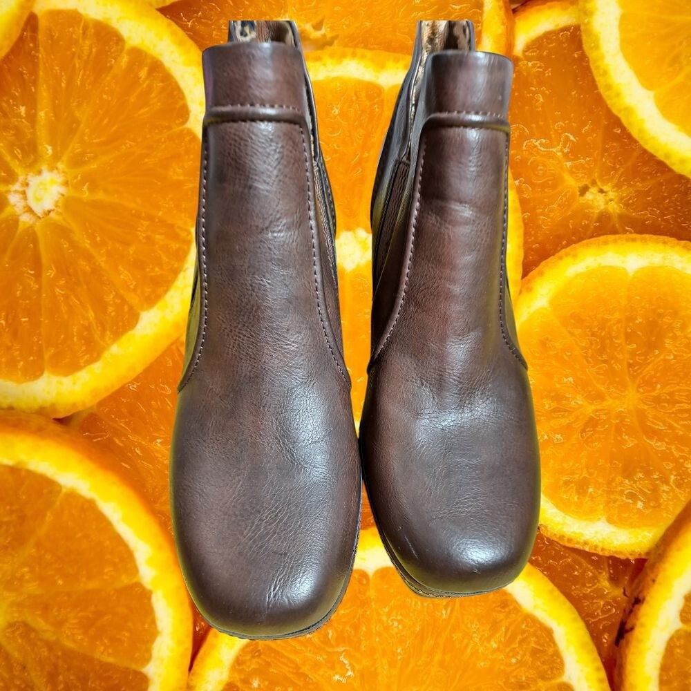 Kork-Ease Kork-Ease Brown Ankle Booties Comfort Platform Block Heel Sh Size US 7.5 / IT 37.5 - 4 Thumbnail