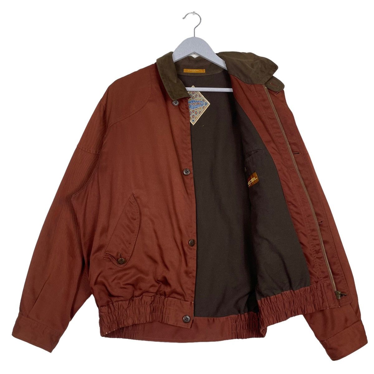 Designer × Lancel 💥80s LANCEL CITY BOMBER ORANGE BRICK Size US M / EU 48-50 / 2 - 1 Thumbnail
