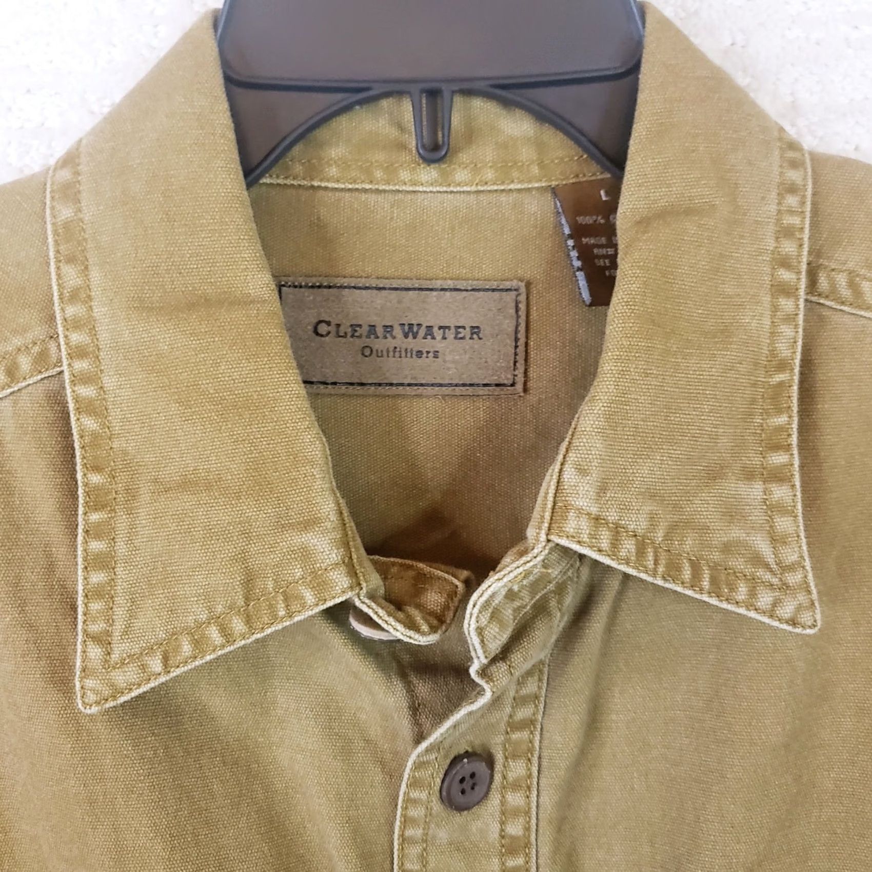 Vintage Clearwater Outfitters Shirt Men's Tan Brown Canvas Long Sleeve Rugged Outdoors Shirt Size US L / EU 52-54 / 3 - 6 Thumbnail