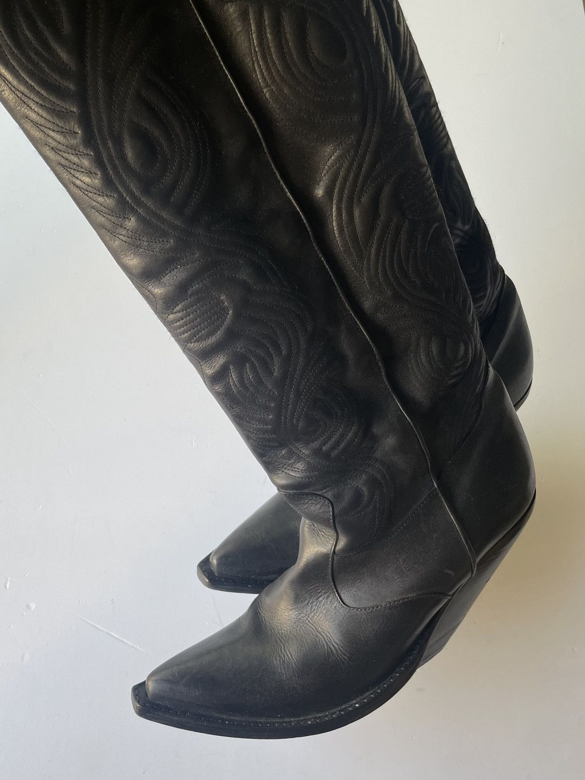 Vetements Vetements SS17 Slanted Heel Cowboy Knee High Santiag Boots Size US 8 / IT 38 - 2 Thumbnail