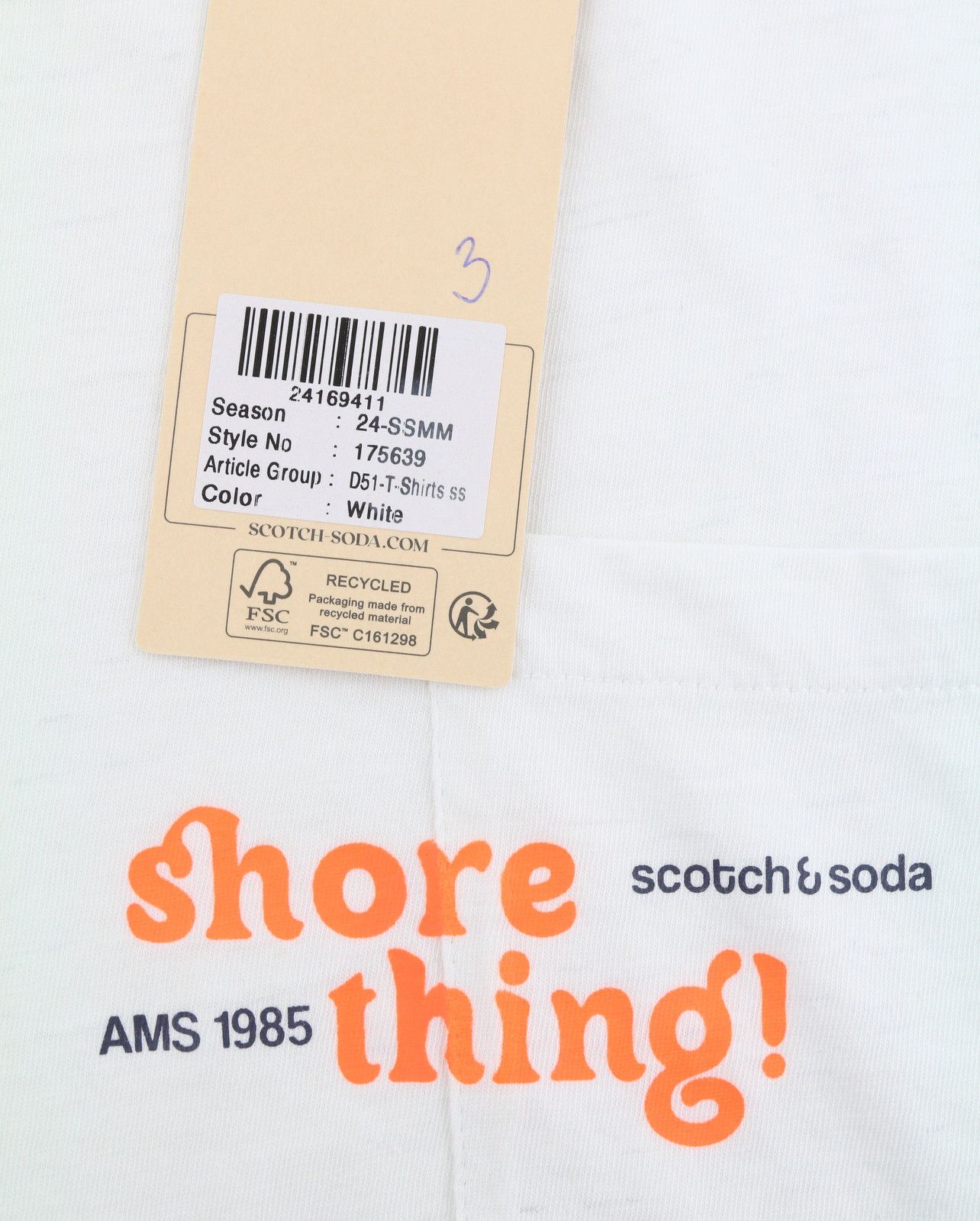 Scotch & Soda M White Linen Blend Crew Neck Tricot Short Sleeve 91043 Size US M / EU 48-50 / 2 - 7 Thumbnail