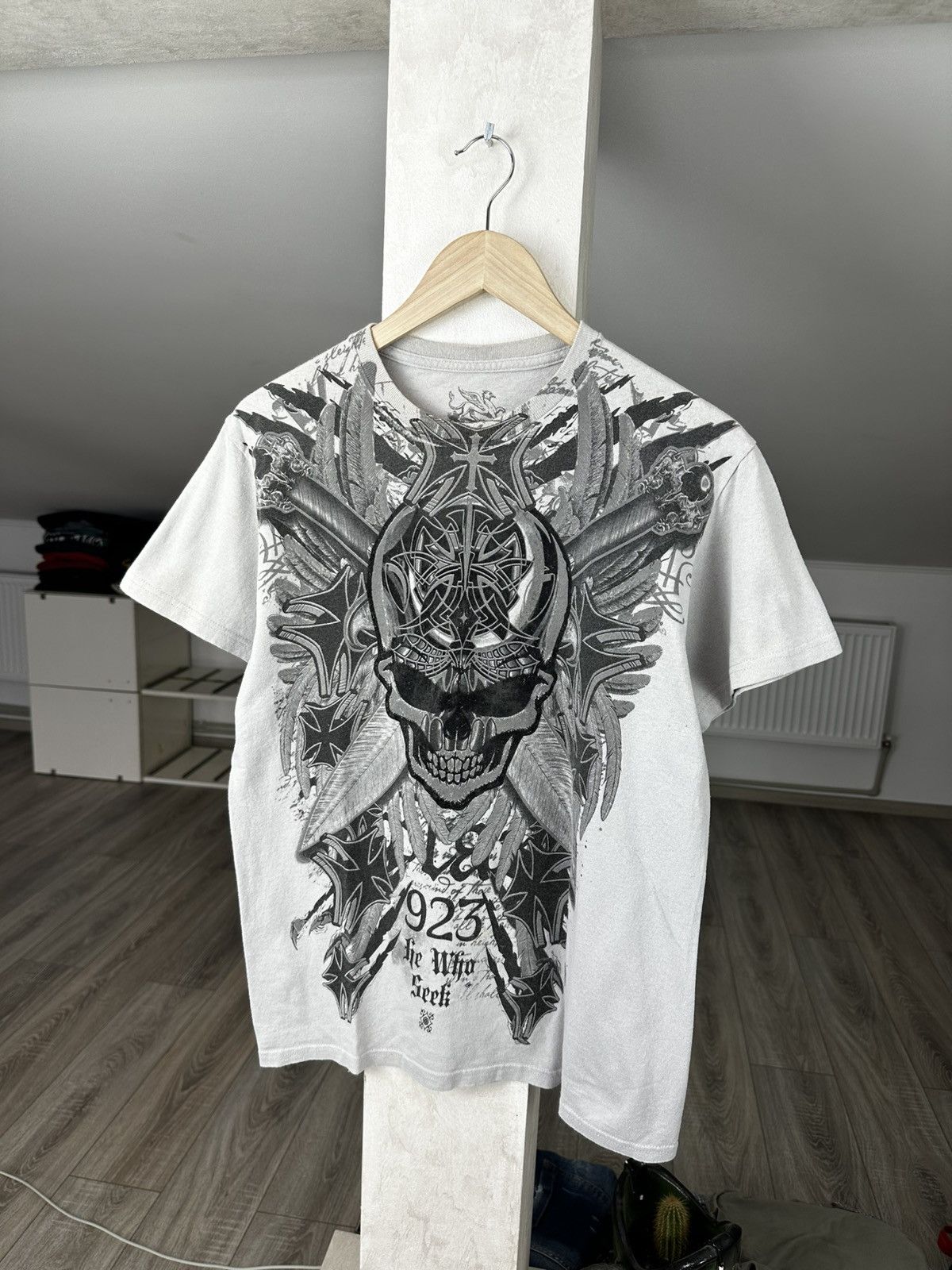 Vintage Crazy Y2K Skull Affliction Style Tee Size US M / EU 48-50 / 2 - 1 Thumbnail