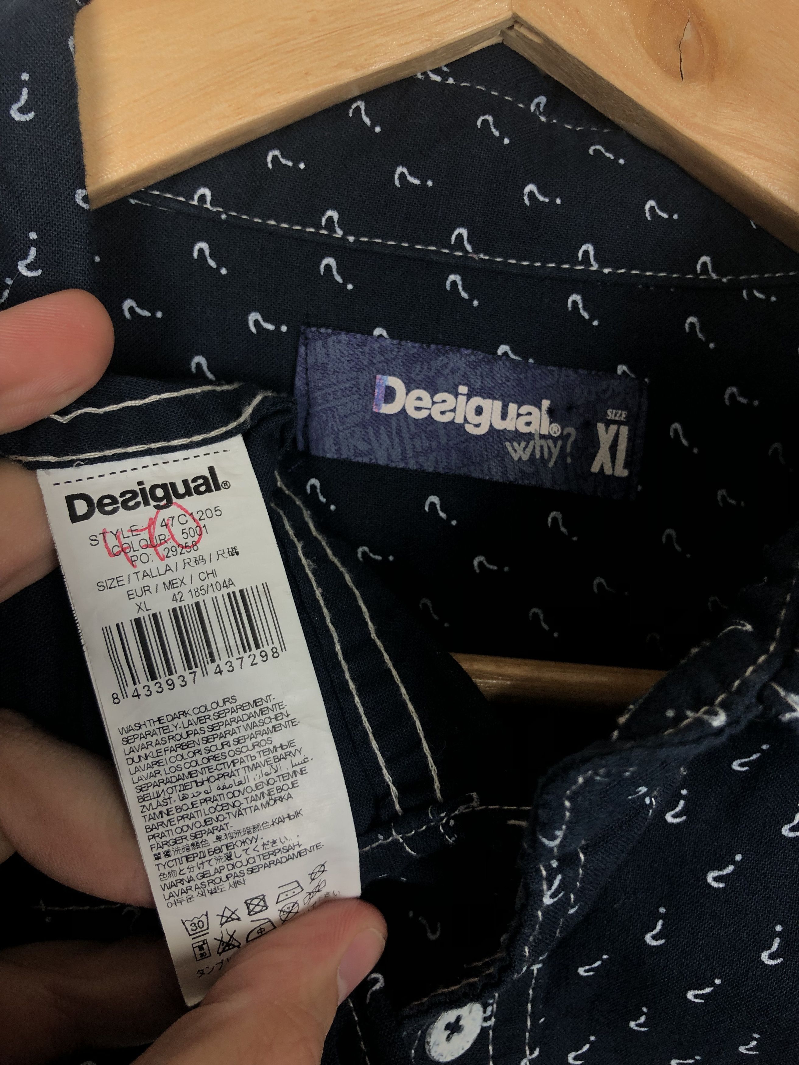 Desigual Desigual Why? Shirt Monogram Navy size XL Size US XL / EU 56 / 4 - 10 Thumbnail