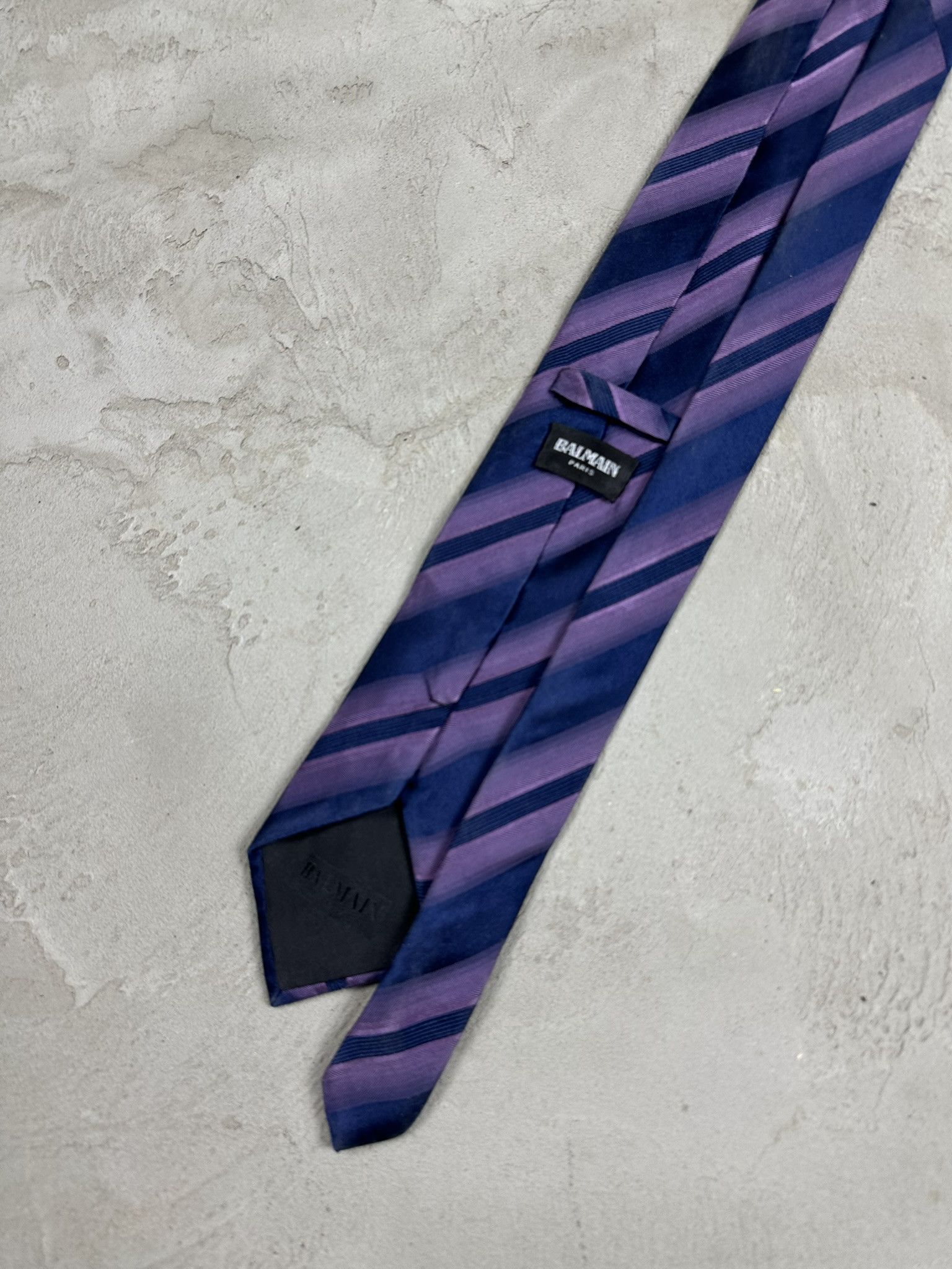 Balmain Vintage Balmain Silk Stripped Luxury Tie Size ONE SIZE - 6 Thumbnail