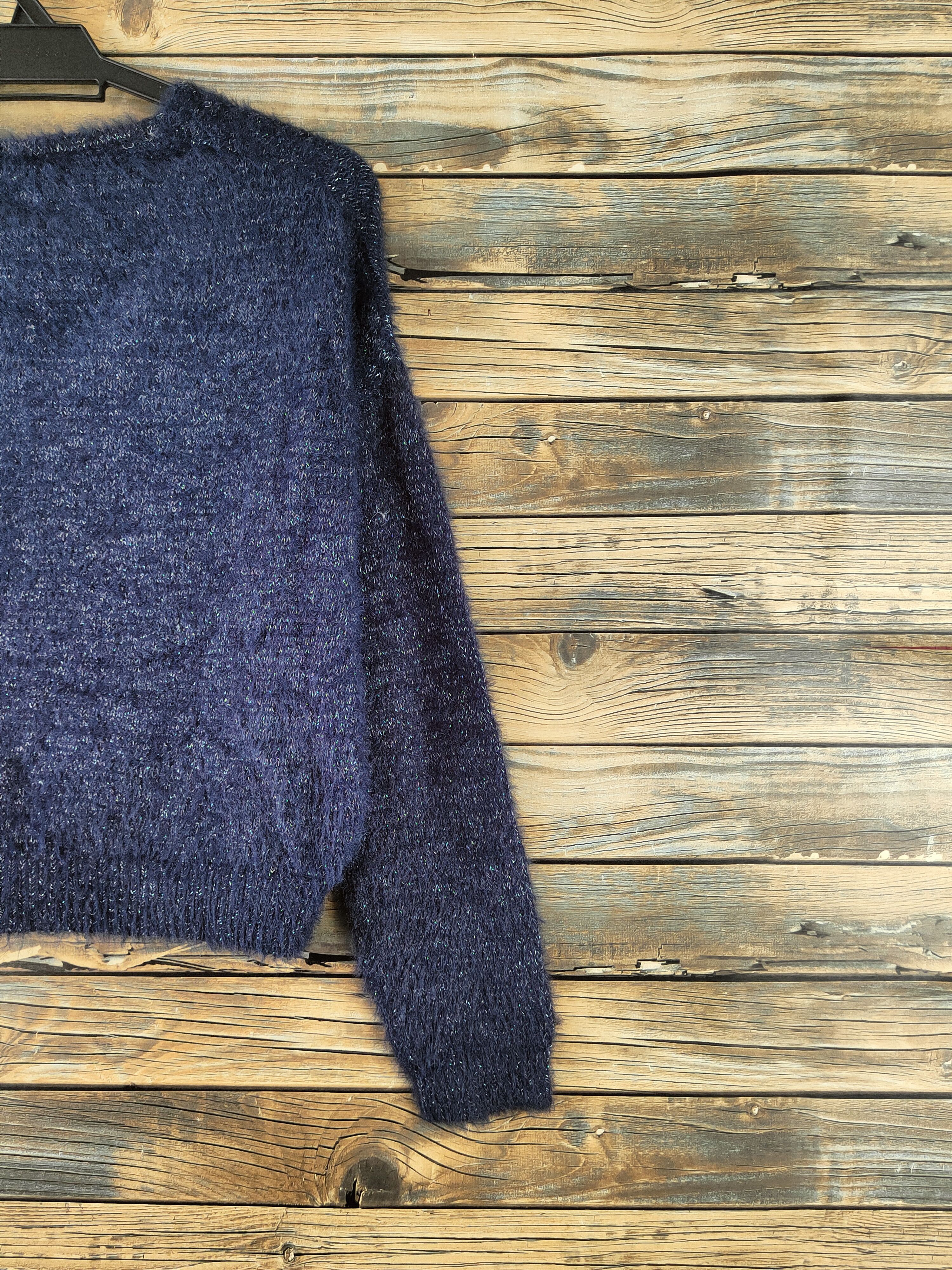 Japanese Brand DL Myu Dark Blue Fur Mohair Knitwear #46-995 Size US M / EU 48-50 / 2 - 9 Thumbnail