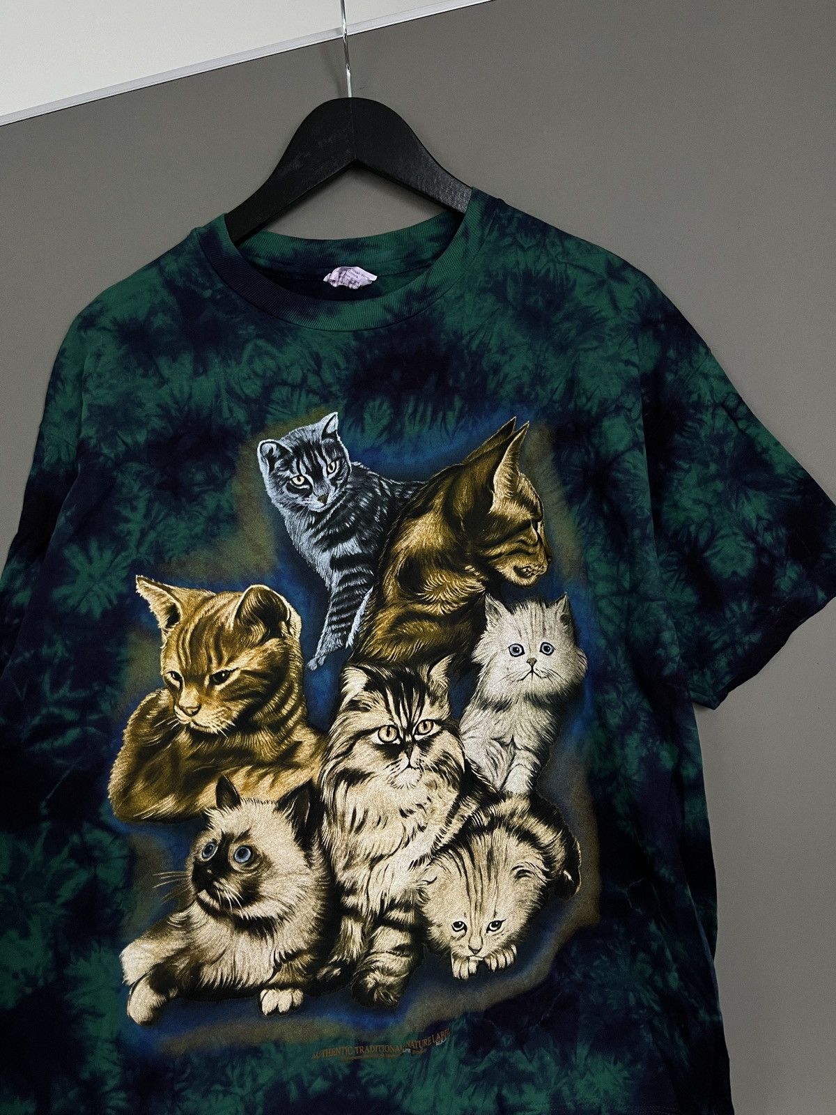 Vintage Cats Acid Tie Dye T-shirt Size US XL / EU 56 / 4 - 2 Thumbnail