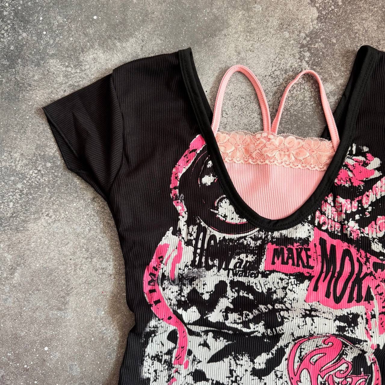 Japanese Brand × Vintage Opium Y2K Goth Punk Avant Garde Affliction Style T-Shirt Size M / US 6-8 / IT 42-44 - 3 Thumbnail