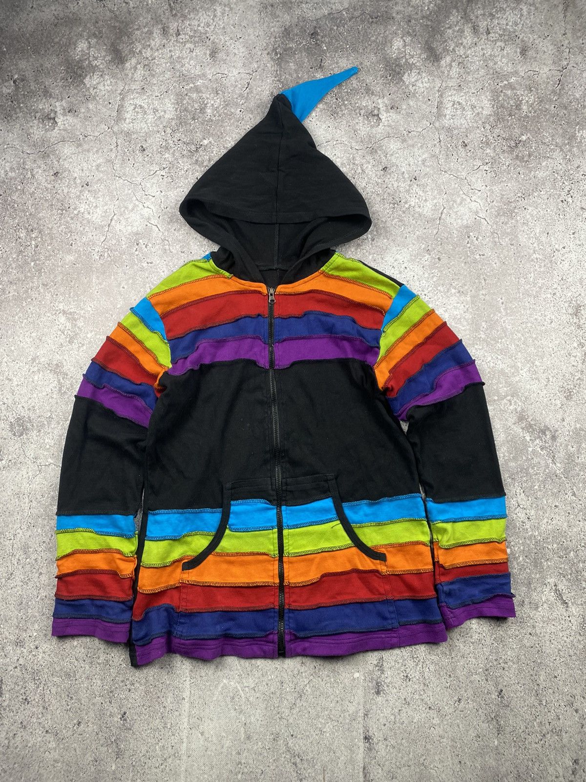 Japanese Brand × Vintage Textured rare Nepal zip up hoodie y2k opium avantgarde art Size US S / EU 44-46 / 1 - 1 Thumbnail