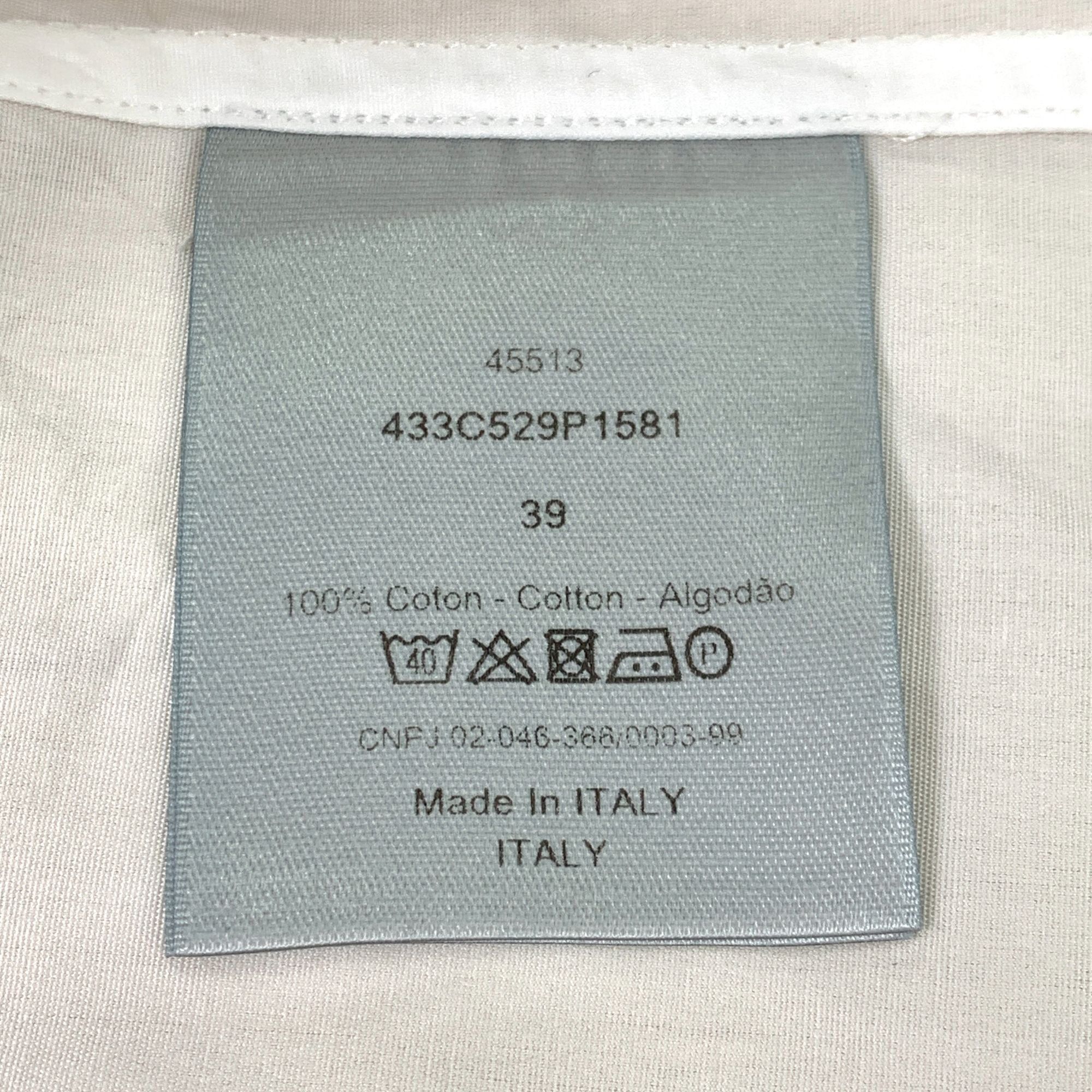 Dior Dior Mens Long Sleeve White Button-Up Shirt With Subtle Grid Size US XXS / EU 40 - 7 Thumbnail