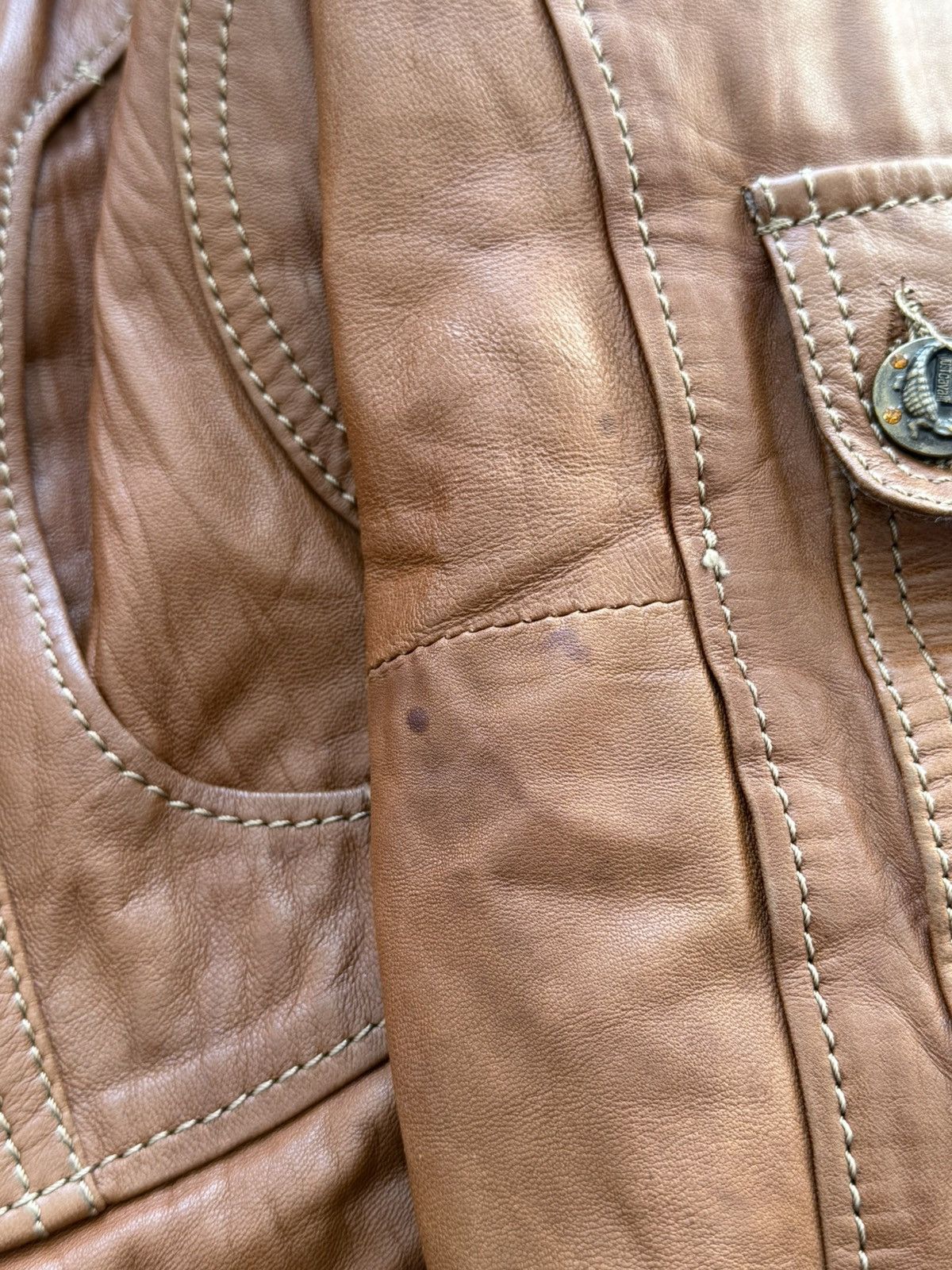 Just Cavalli 2000s Cavalli Cargo Fur Hood Leather Jacket Size S / US 4 / IT 40 - 13 Thumbnail