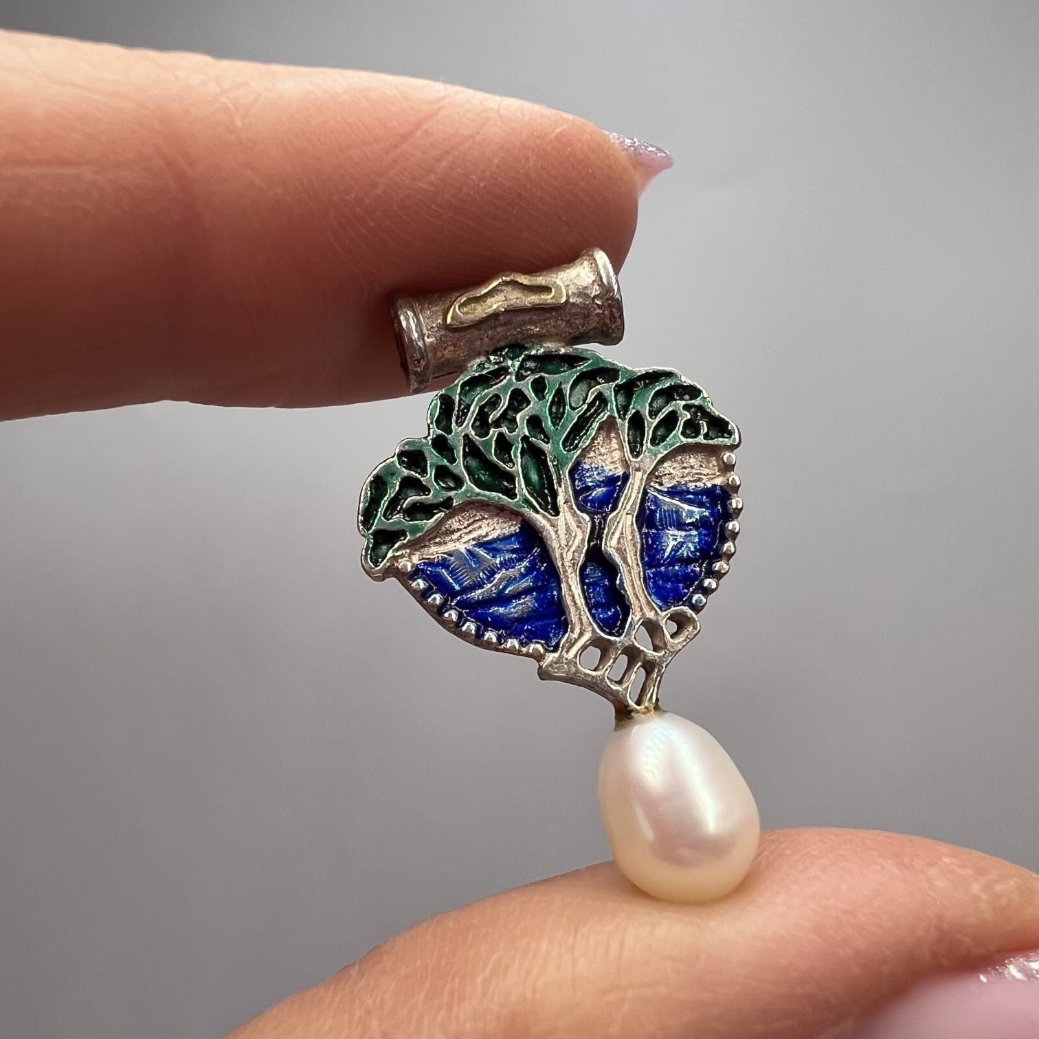 Vintage Vintage Sterling Silver 925 Enamel Tree of Life Pendant 3g Size ONE SIZE - 8 Thumbnail