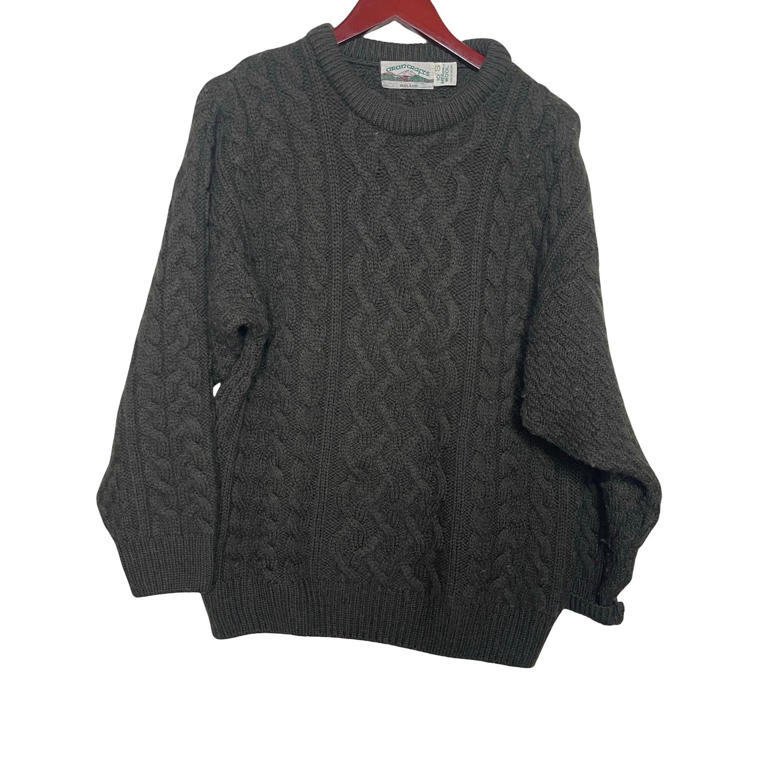 Aran Crafts Aran Crafts Irish Fisherman crew neck sweater dark green S Size US S / EU 44-46 / 1 - 1 Thumbnail