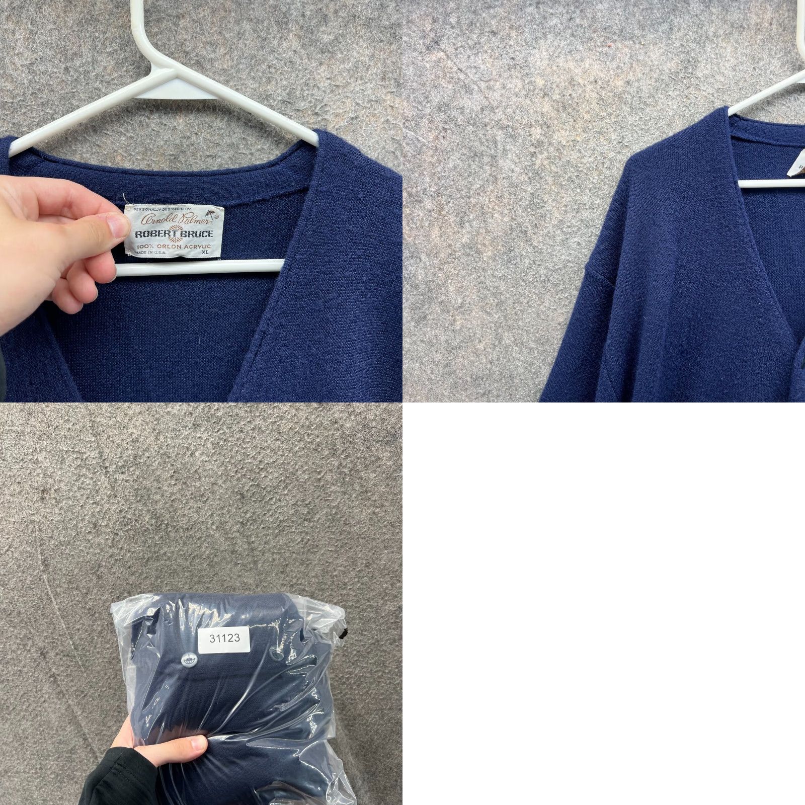 Vintage VINTAGE Arnold Palmer Robert Bruce Cardigan Mens XL Blue Acrylic 60s Sweater Size US XL / EU 56 / 4 - 8 Thumbnail