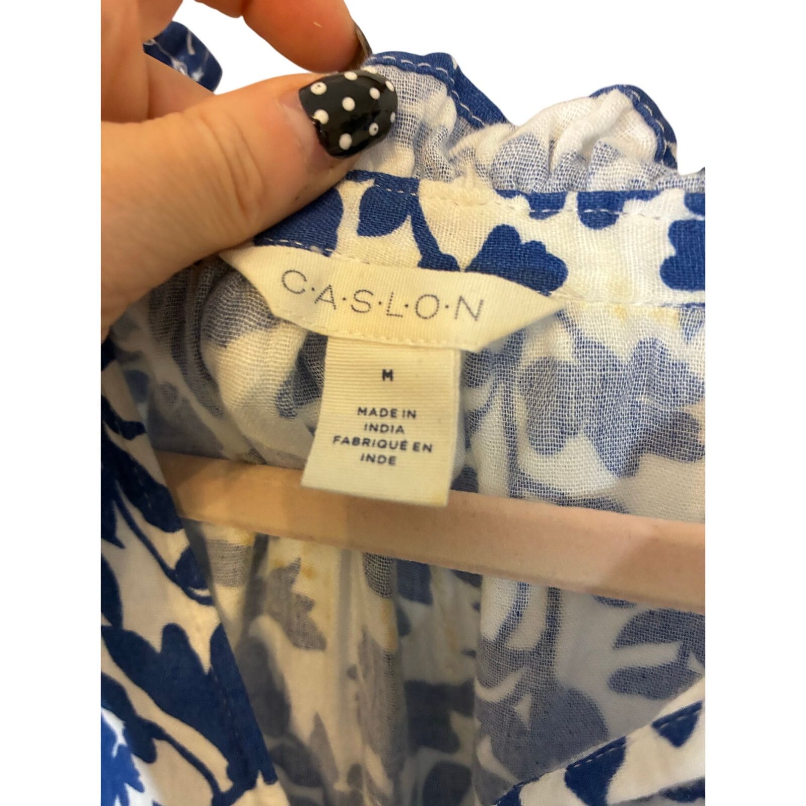 Other Caslon Ruffle Duo Cotton Gauze Dress Navy White M Size M / US 6-8 / IT 42-44 - 4 Thumbnail