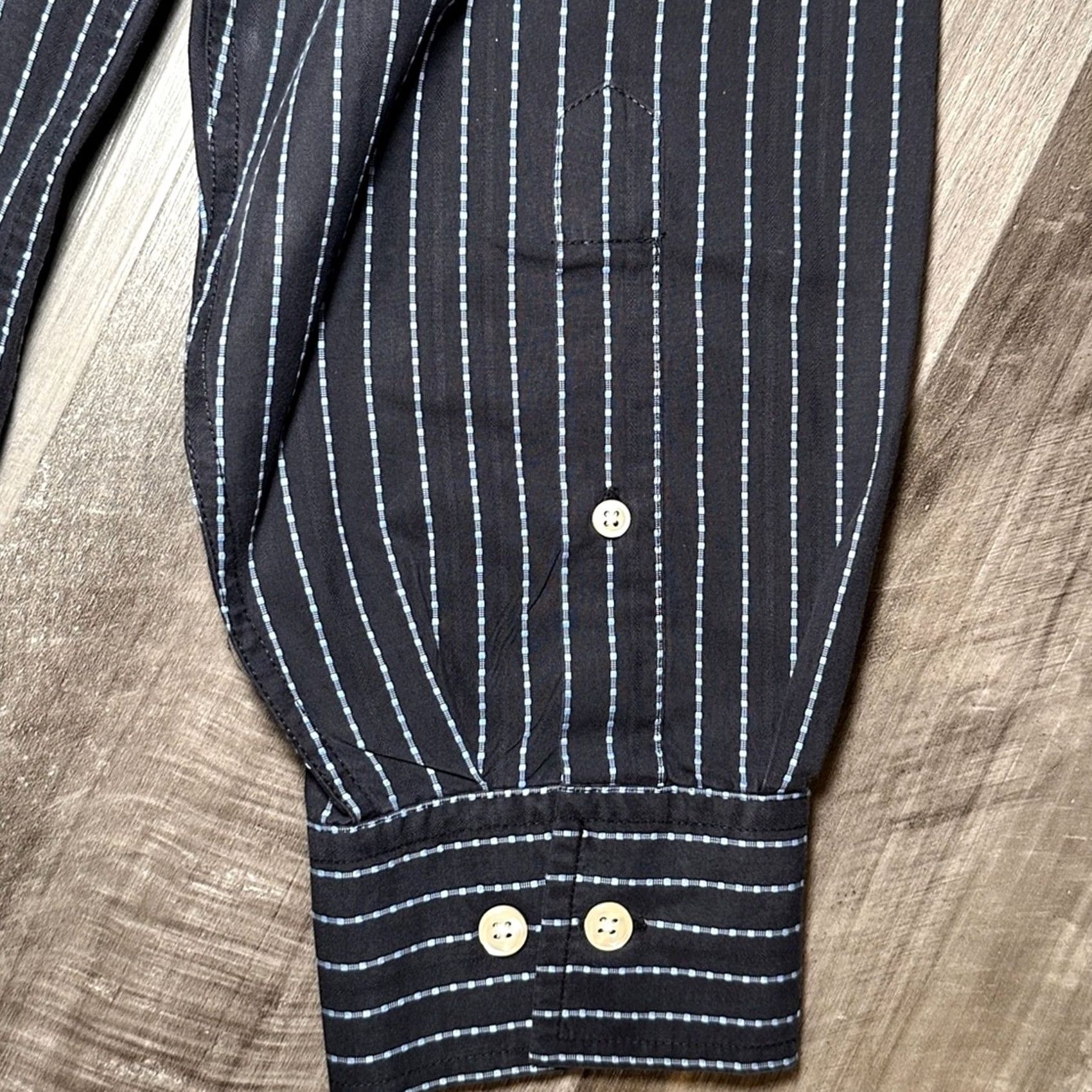 Faconnable Faconnable Jeans Striped Long Sleeve Button Down XL Mens Shirt Size US XL / EU 56 / 4 - 4 Thumbnail