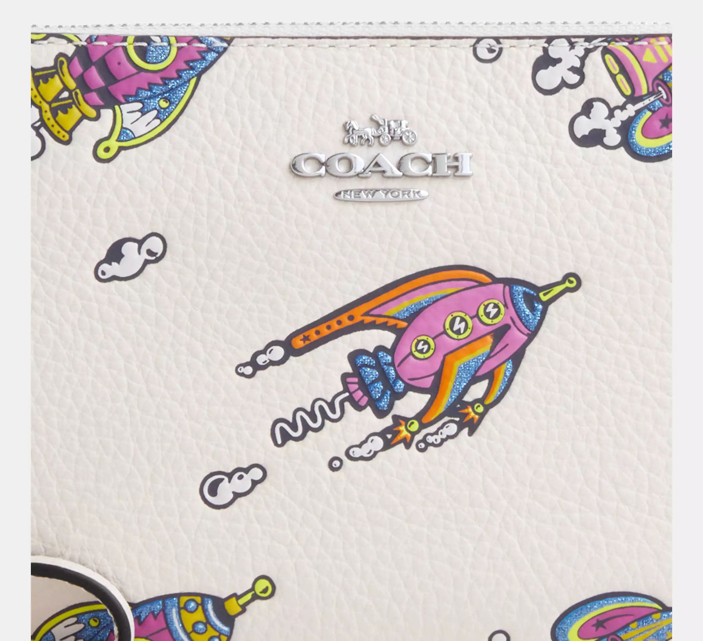 Coach Cosmic Coach Corner Zip Wristlet With Rocket Print CW864 Size ONE SIZE - 8 Thumbnail