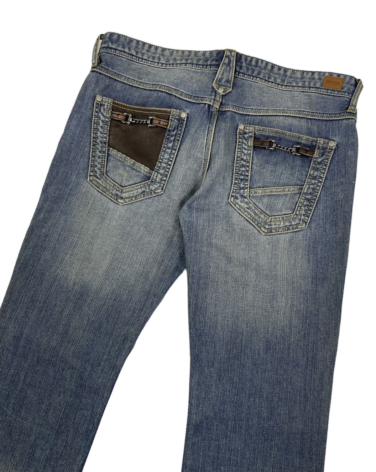 Hysteric Glamour Nicole Club For Men Japan Leather Pocket Flare Jeans Size US 34 / EU 50 - 5 Thumbnail