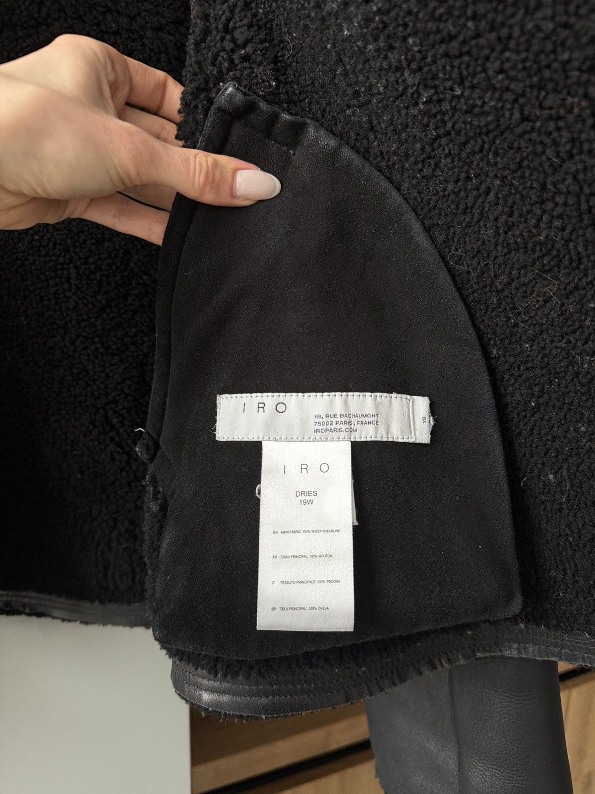 Iro IRO Paris Biker Black Oversized Shearling Jacket Size S / US 4 / IT 40 - 9 Thumbnail
