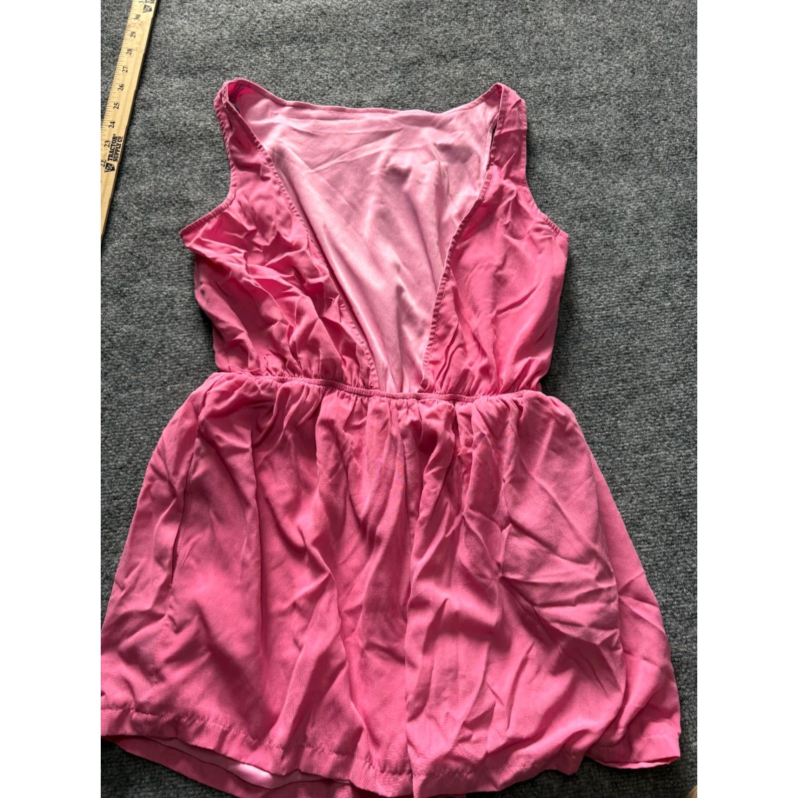 Vintage Kinnucan Romper Jumpsuit Womens Small Pink Charlie O By Kinnucan S Solid One-Piece Dressu... Size 28" / US 6 / IT 42 - 3 Thumbnail