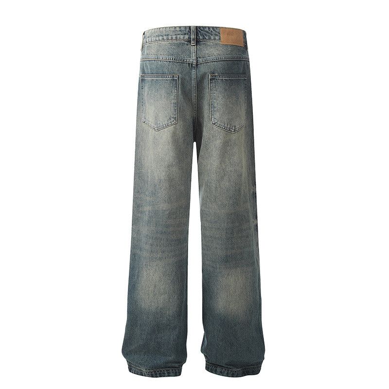 Vintage American retro men's gradient washed loose jeans Size US 32 / EU 48 - 2 Thumbnail