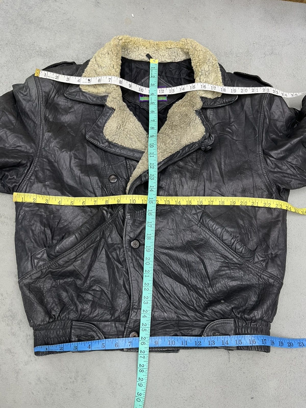 Vintage ARCHIVE🔥VTG HEMMINGWAY LEATHER SHERPA BOMBER JACKET Size US L / EU 52-54 / 3 - 12 Thumbnail