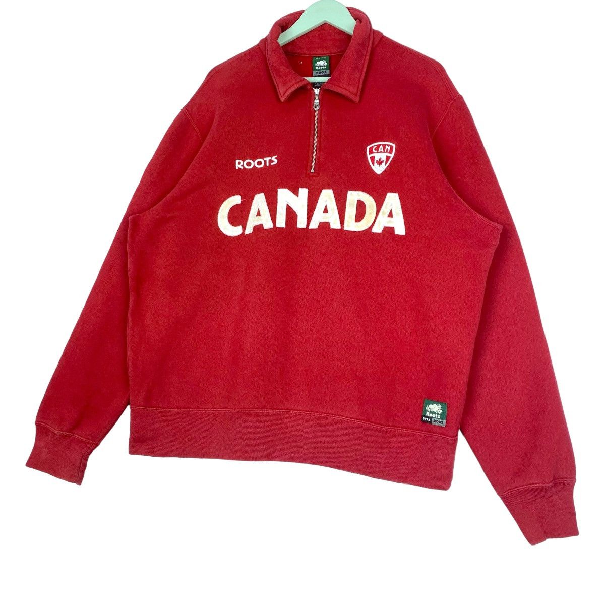 Roots Roots Canada Half Zip Collar Sweatshirt Pullover Jumper Size US L / EU 52-54 / 3 - 3 Thumbnail