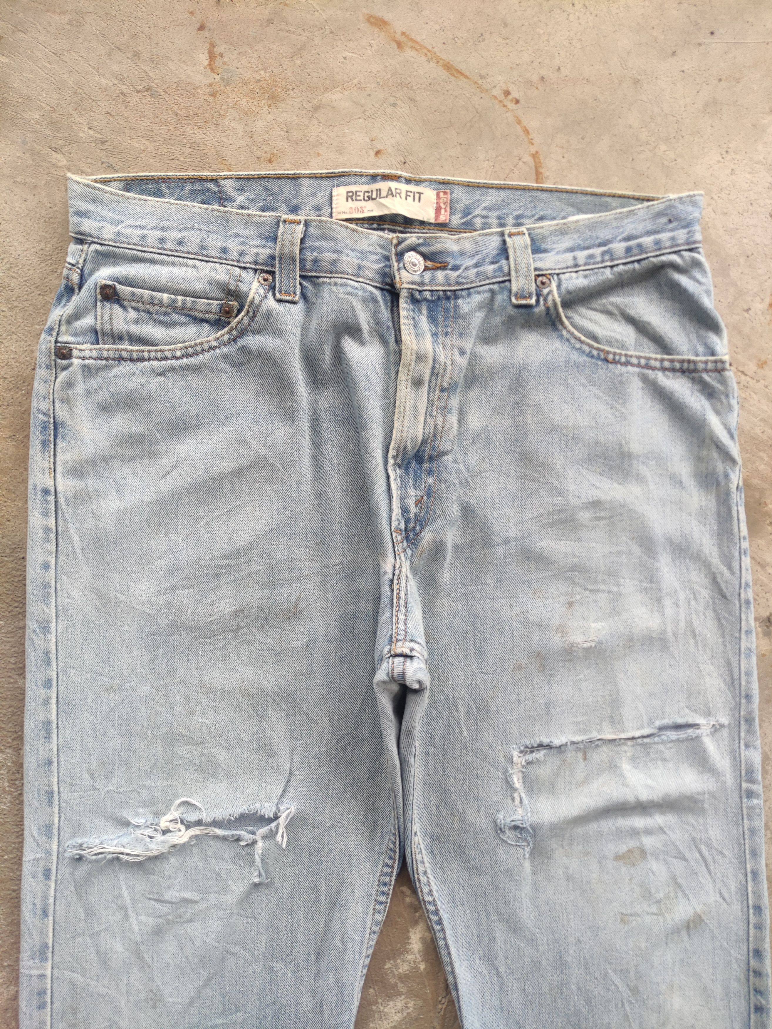 Levi's Vintage Levis Jean Distressed Faded Denim Size US 37 - 3 Thumbnail