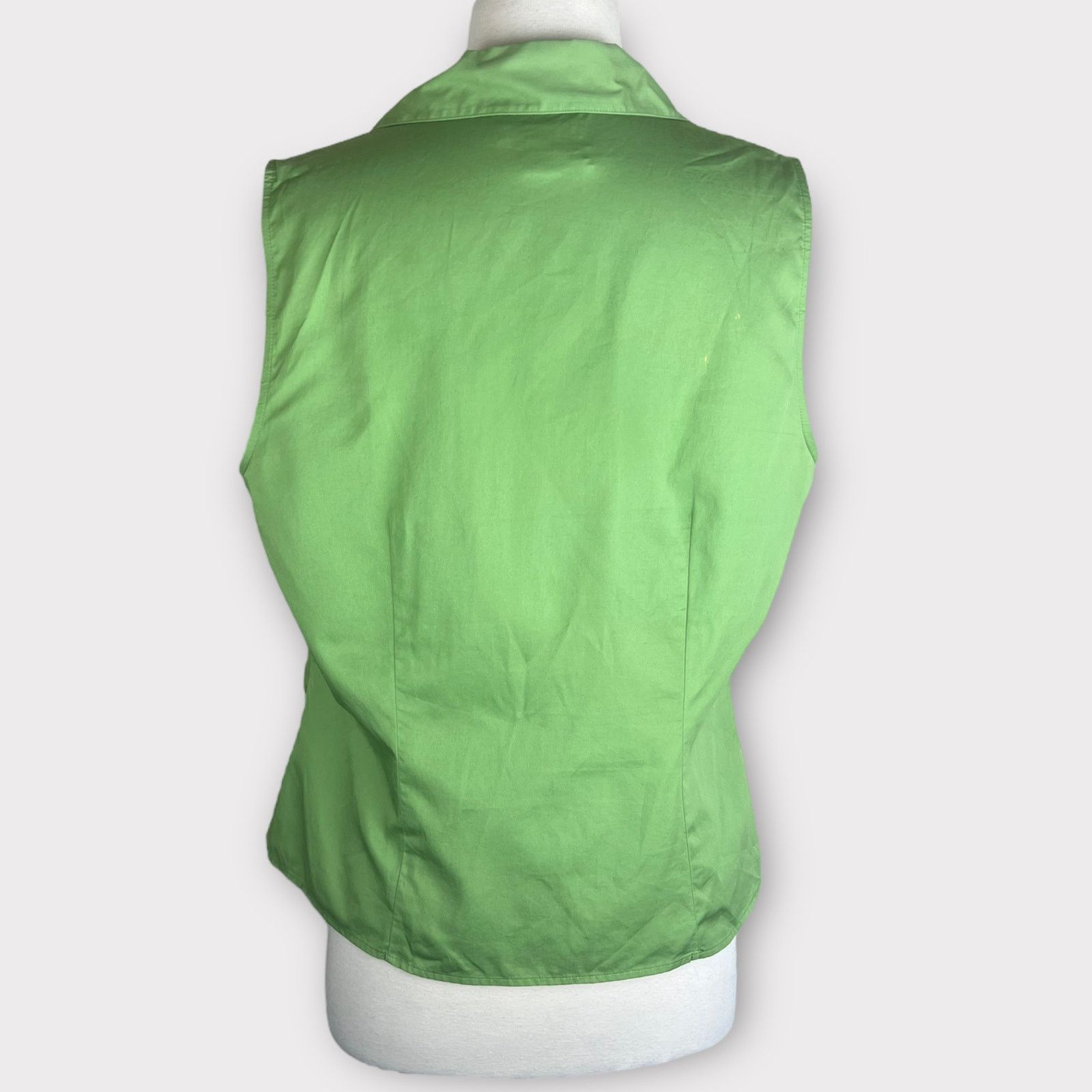 Vintage Talbots Vintage 90s Lime Green Vest Sleeveless Blouse PLUS Size L / US 10 / IT 46 - 6 Thumbnail