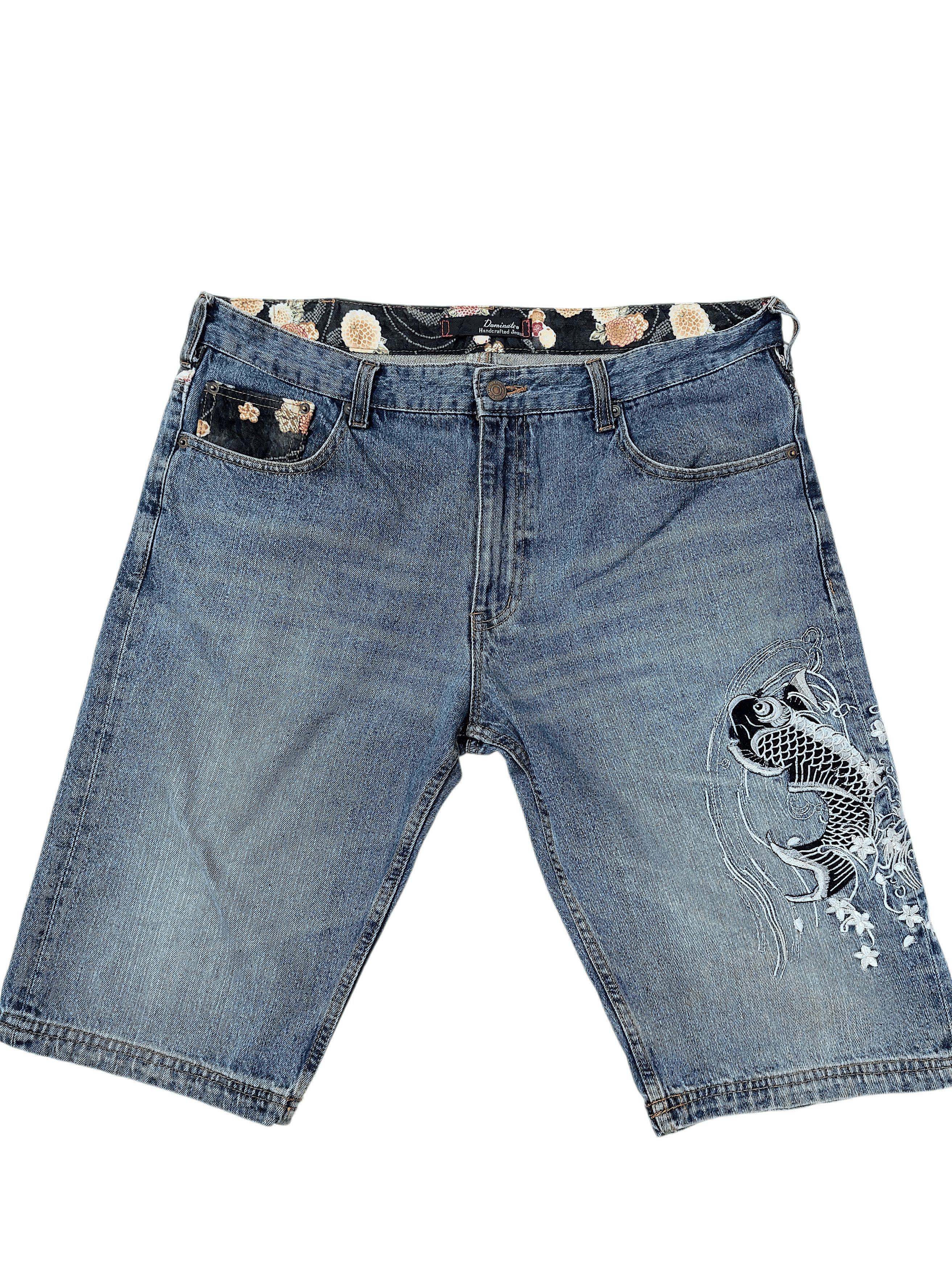 Japanese Brand Dominated Sukajan Koi Fish Embroidered Denim Size US 36 / EU 52 - 1 Thumbnail